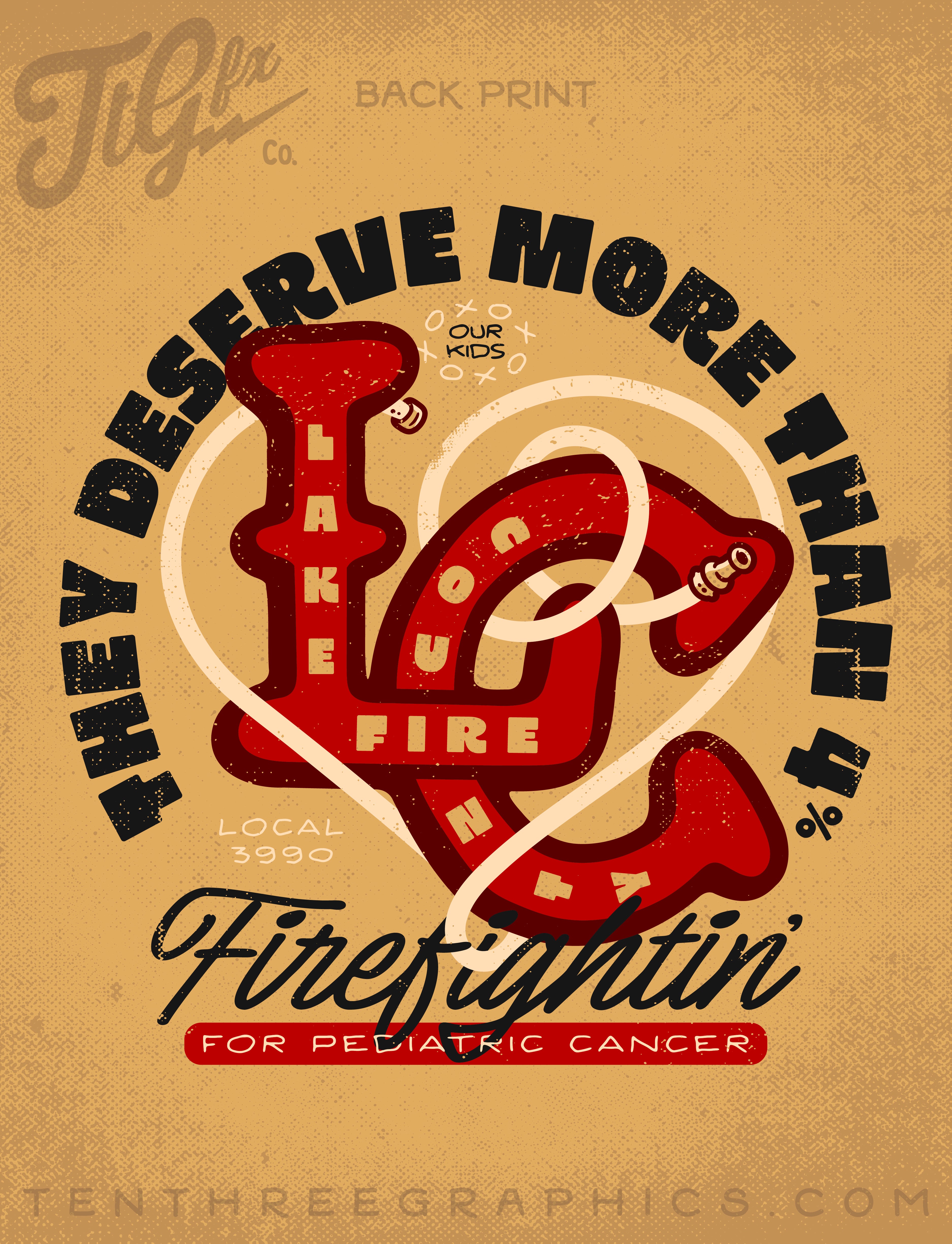 Lake County Firefighters L3990 Pediatric Cancer Support Long Sleeve