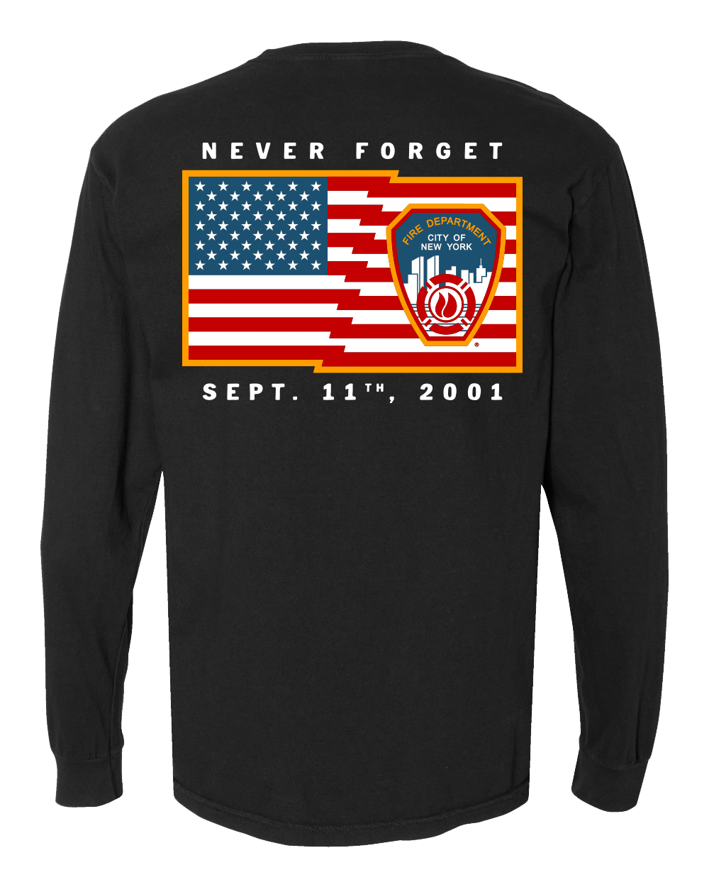 FDNY® 9/11 24th Anniv. Never Forget Black Long Sleeve
