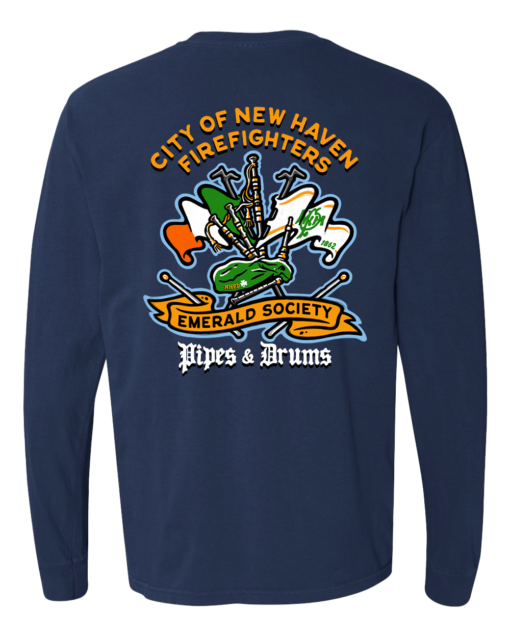 New Haven Emerald Society Pipes &amp; Drums Long Sleeve