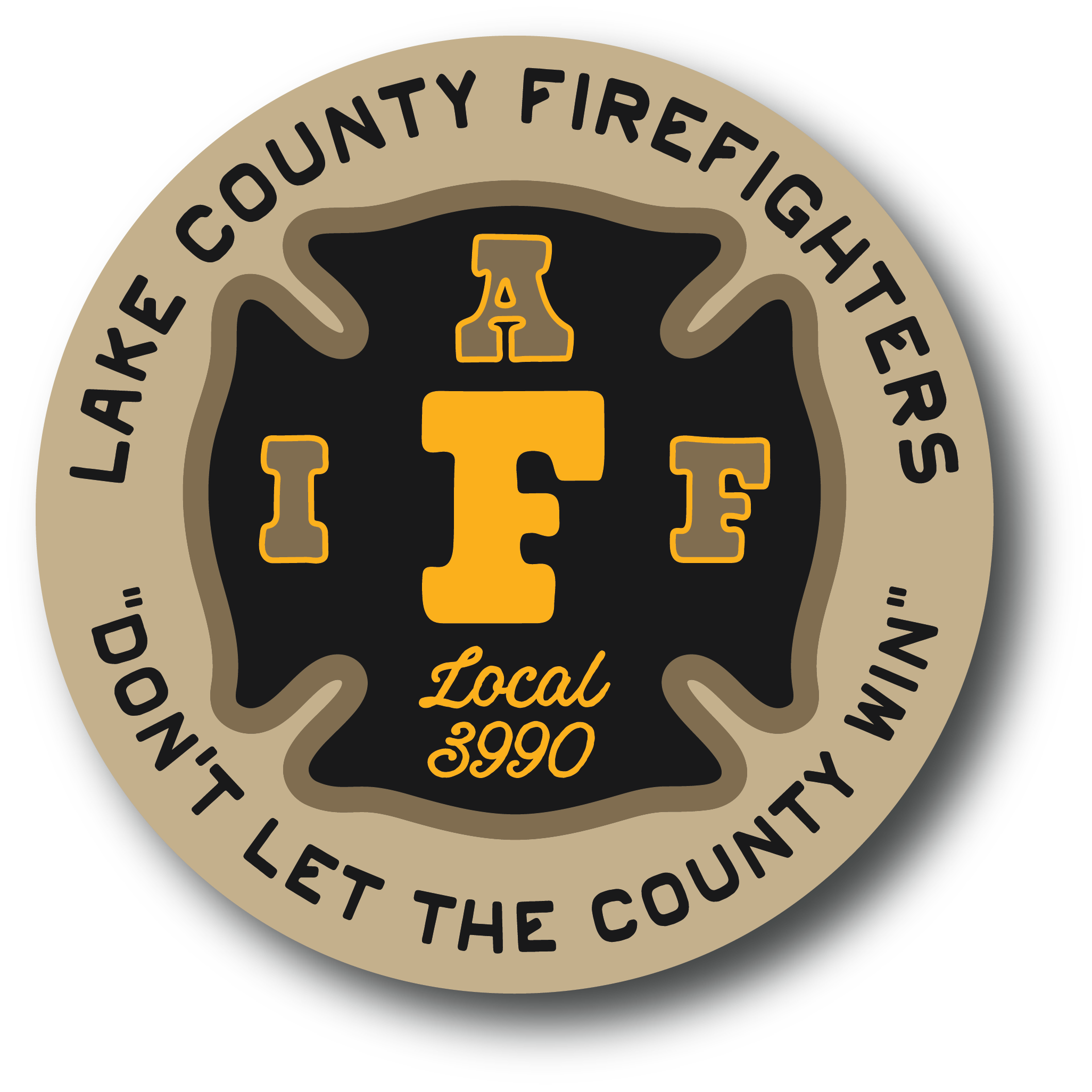 Lake County Firefighters L3990 Don't Let The County Win Circle Decal