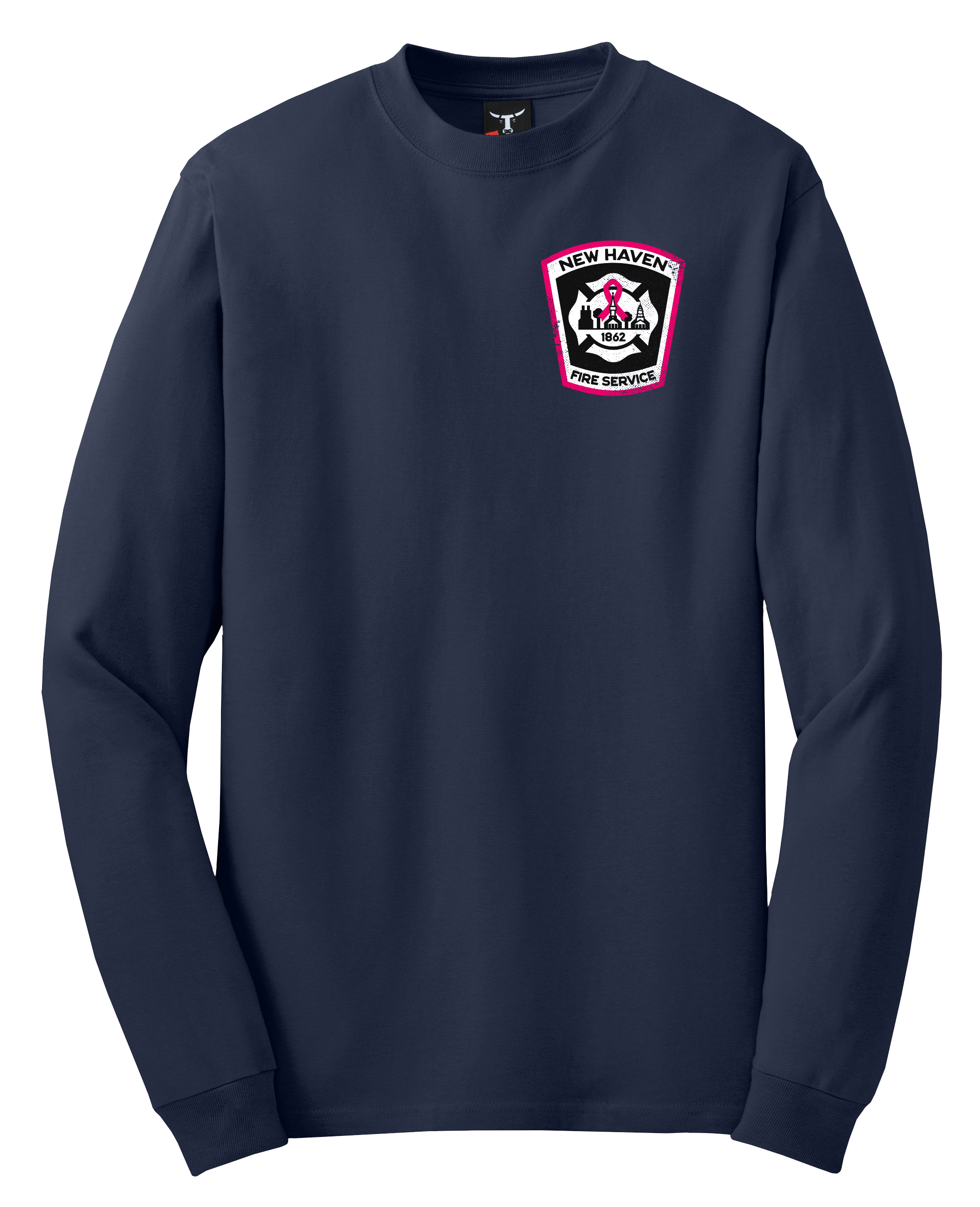 New Haven Fire Emerald Society &quot;Fight For A Cure&quot; Navy LS