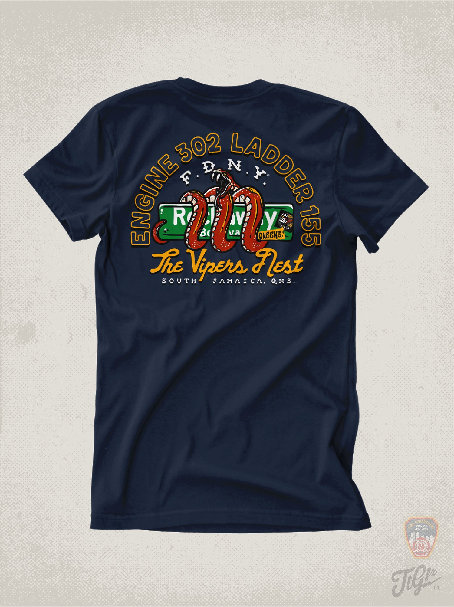 FDNY® E302 L155 Vipers Nest House Tee