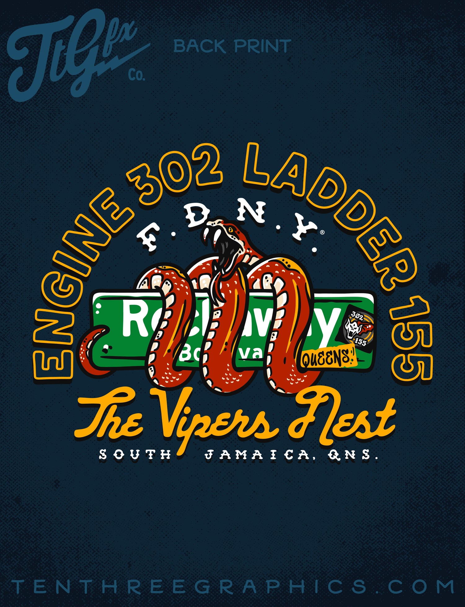 FDNY® E302 L155 Vipers Nest House Tee