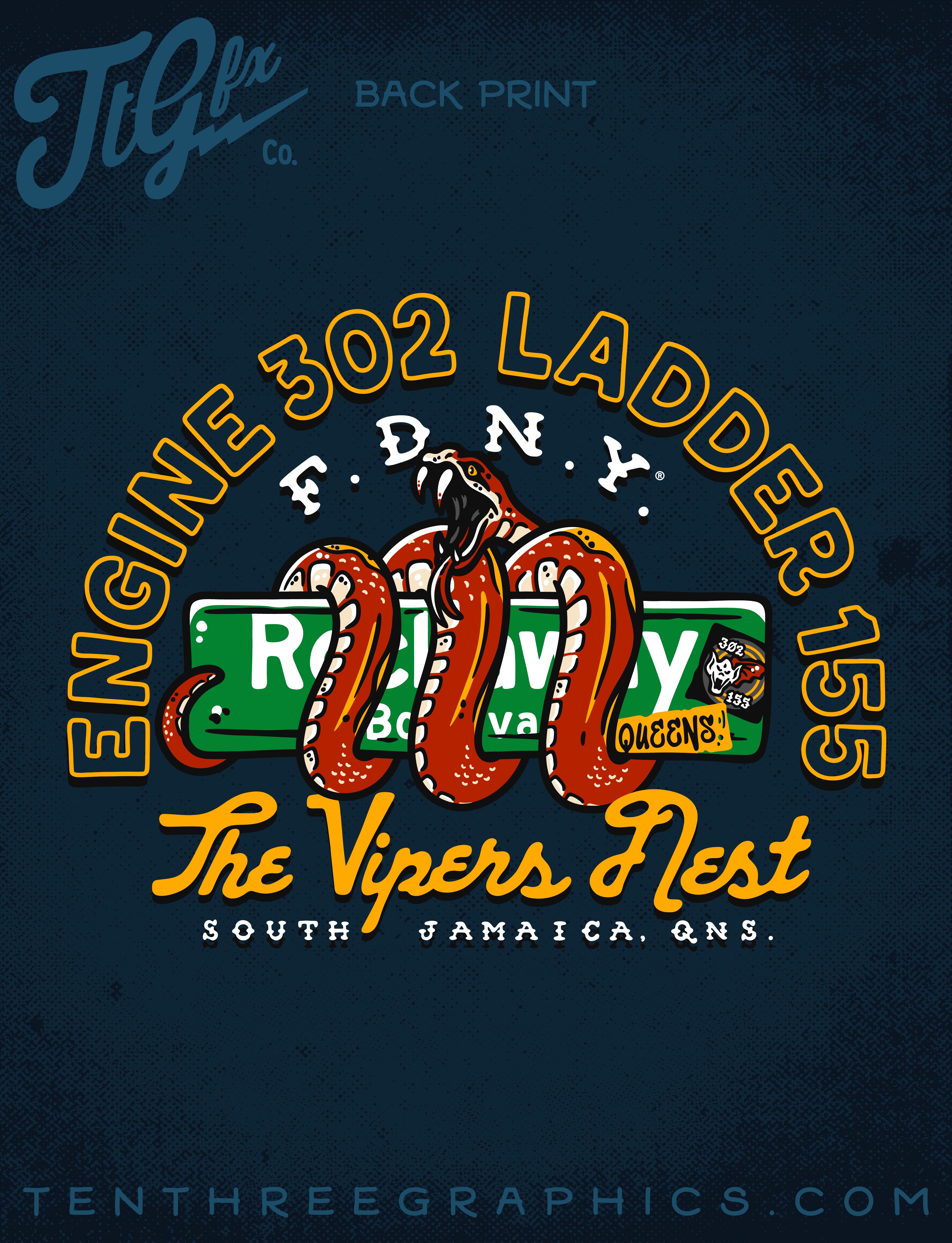 FDNY® E302 L155 Vipers Nest House Tee