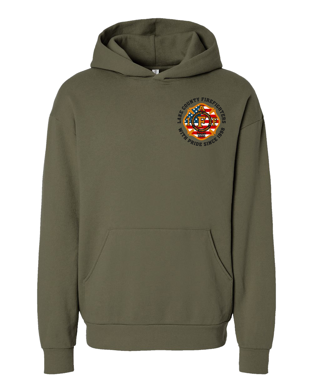 Lake County Firefighters L3990 Flag Hoodie