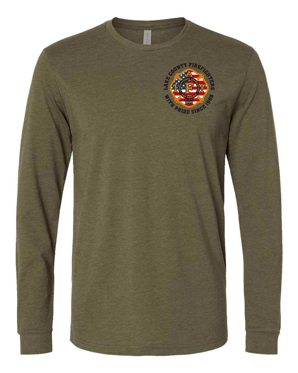 Lake County FireFighters L3990 Flag Long Sleeve