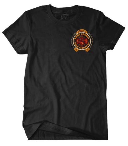 Lake County Firefighters L3990 Pediatric Cancer Support Black Tee