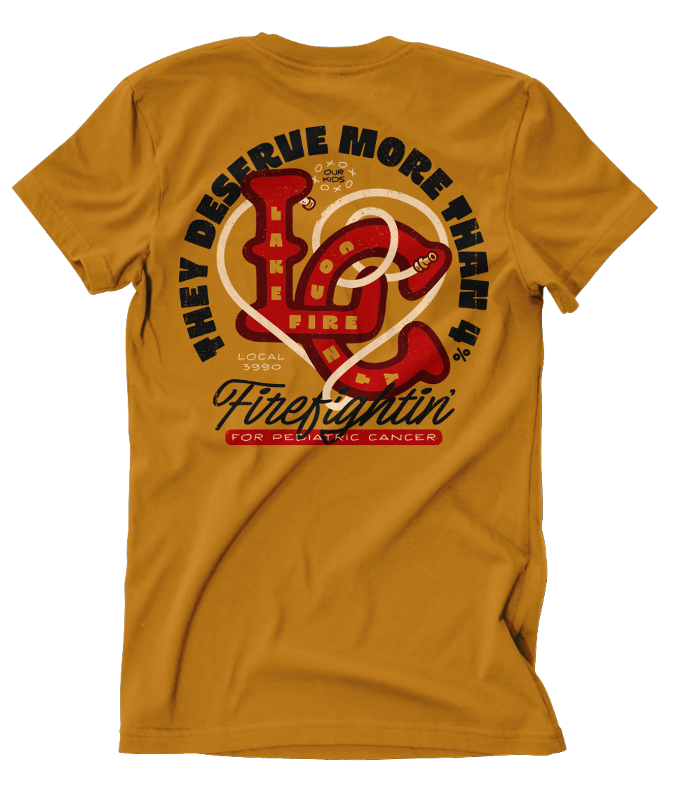 Lake County Firefighters L3990 Pediatric Cancer Support Tee