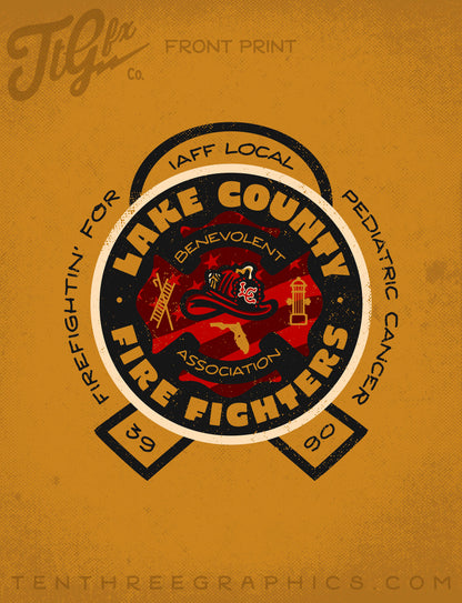 Lake County Firefighters L3990 Pediatric Cancer Support Tee