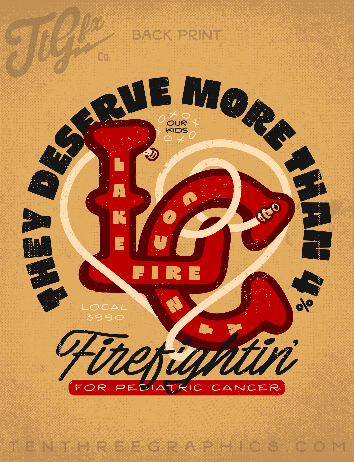 Lake County Firefighters L3990 Pediatric Cancer Support Long Sleeve