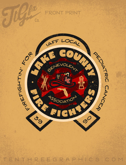 Lake County Firefighters L3990 Pediatric Cancer Support Long Sleeve