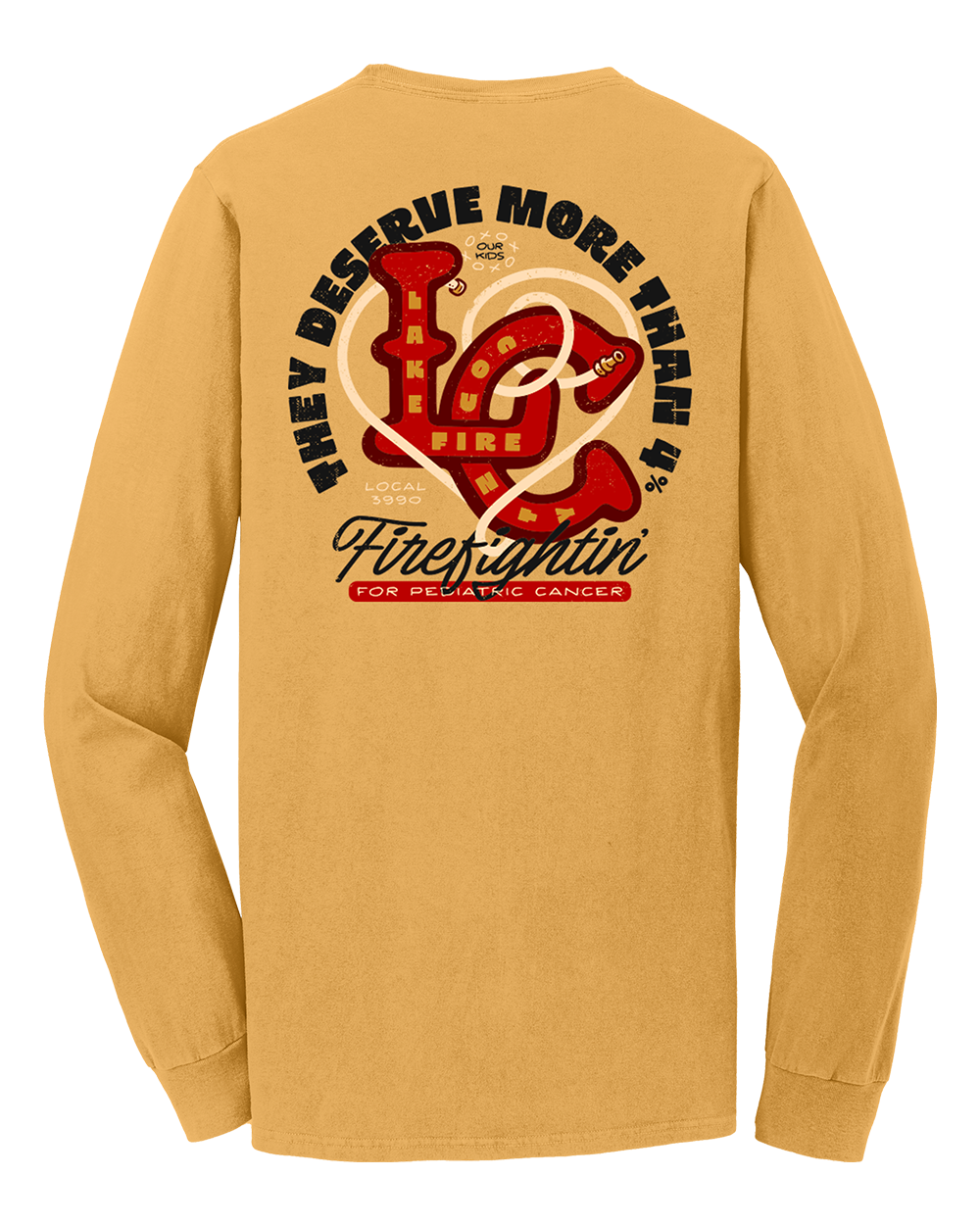 Lake County Firefighters L3990 Pediatric Cancer Support Long Sleeve