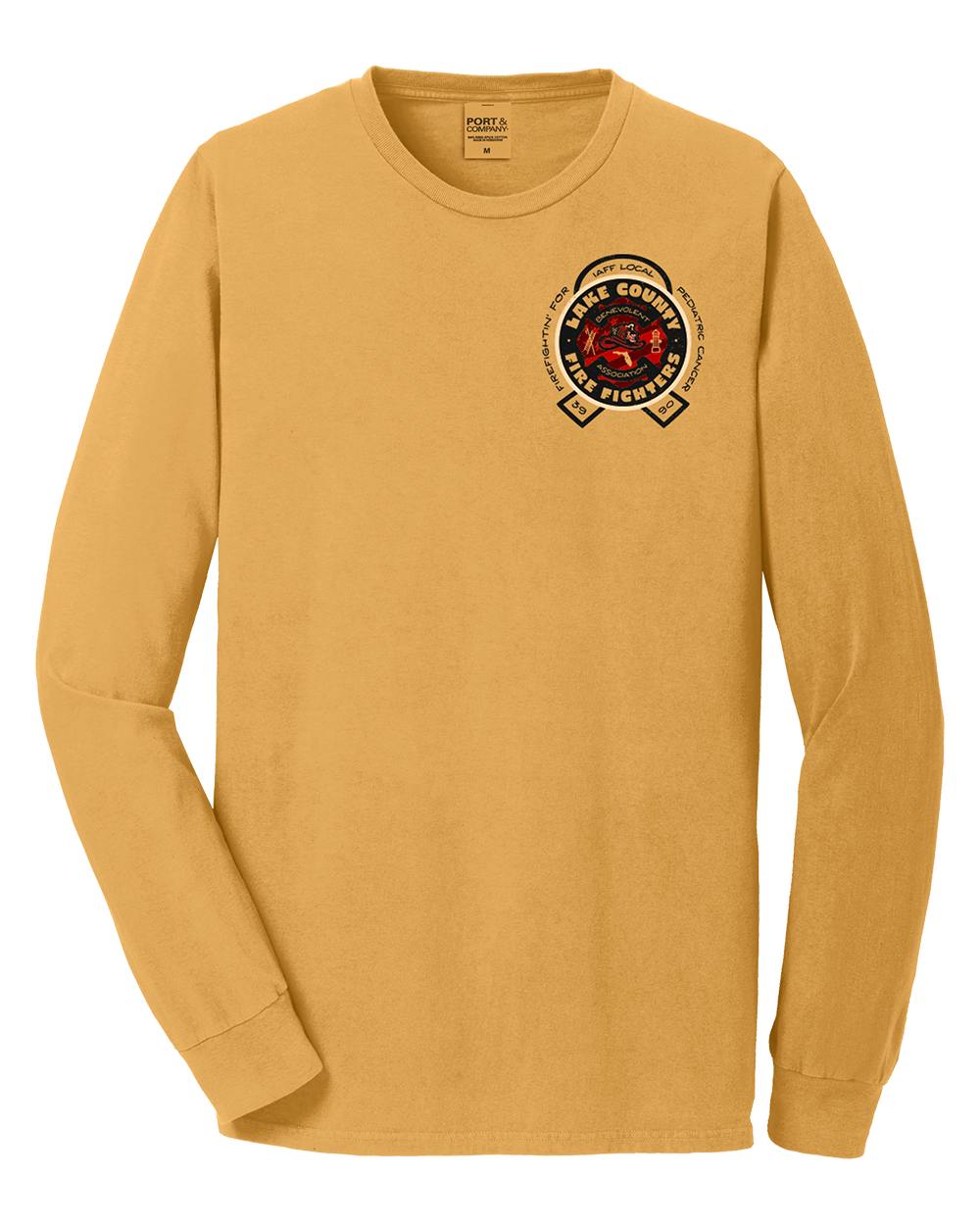 Lake County Firefighters L3990 Pediatric Cancer Support Long Sleeve