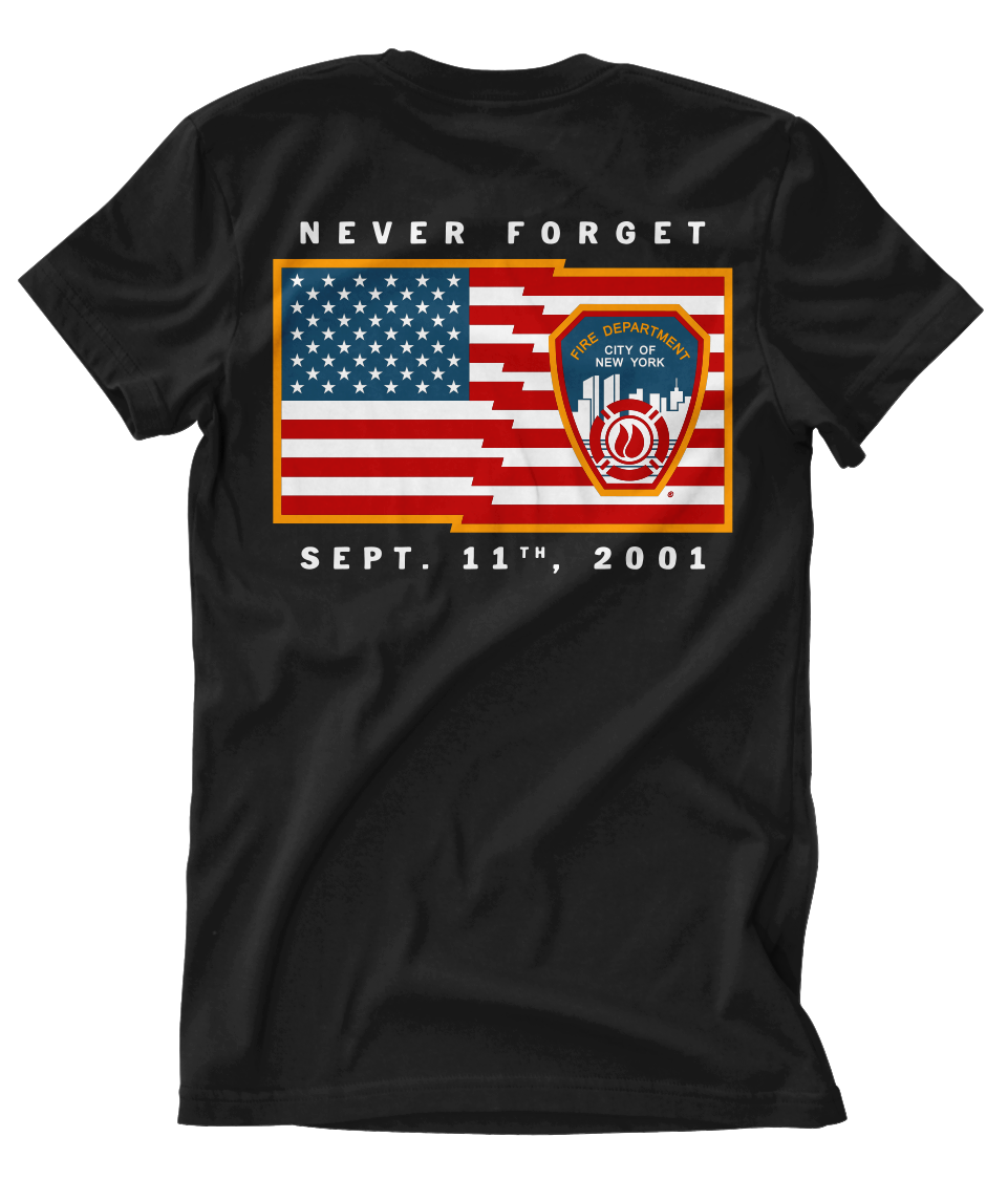 FDNY® 9/11 24th Anniv. Never Forget Black Tee