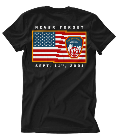 FDNY® 9/11 24th Anniv. Never Forget Black Tee