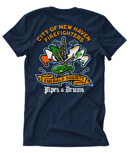 New Haven Emerald Society Pipes &amp; Drums Tee