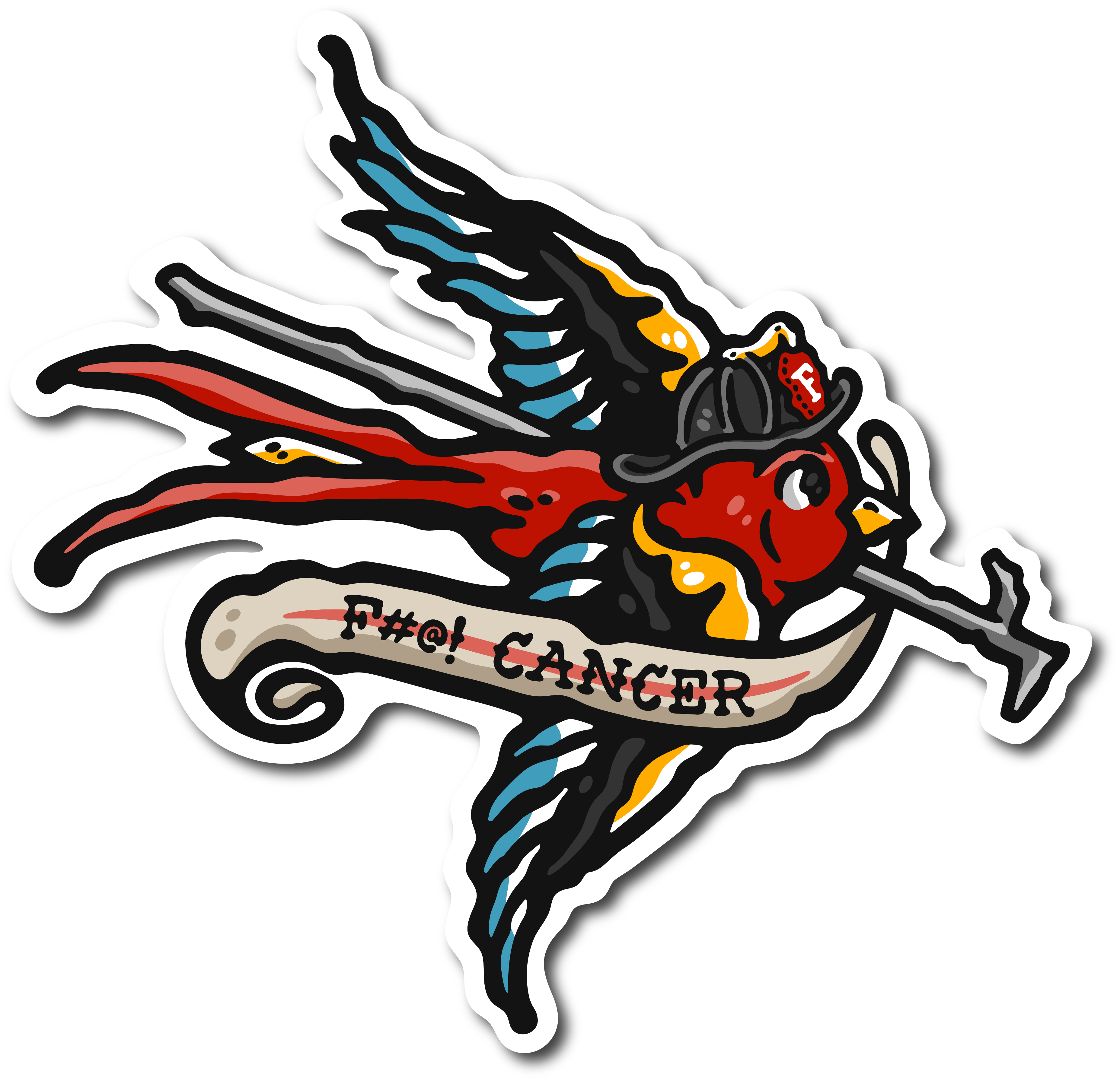F Cancer Swallow Decal