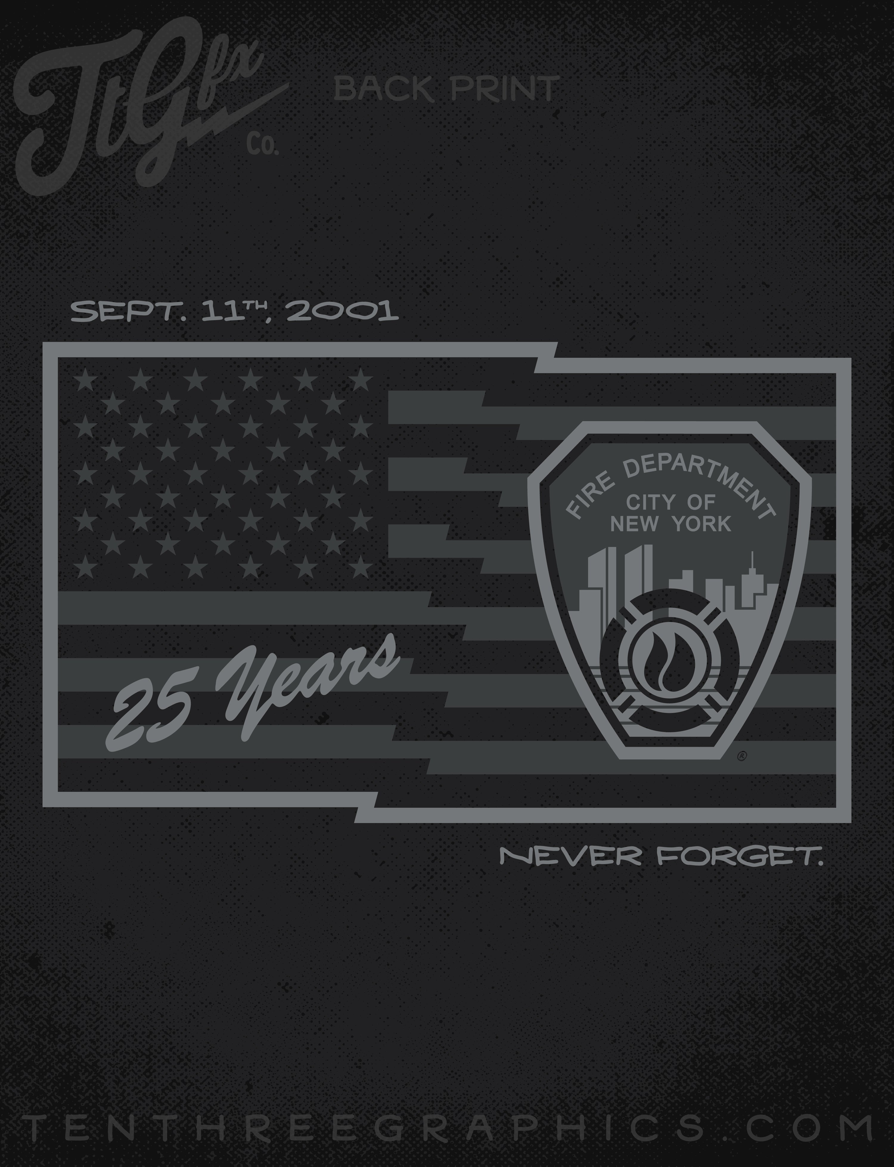 FDNY 9.11 25th Anniversary Subdued Hoodie