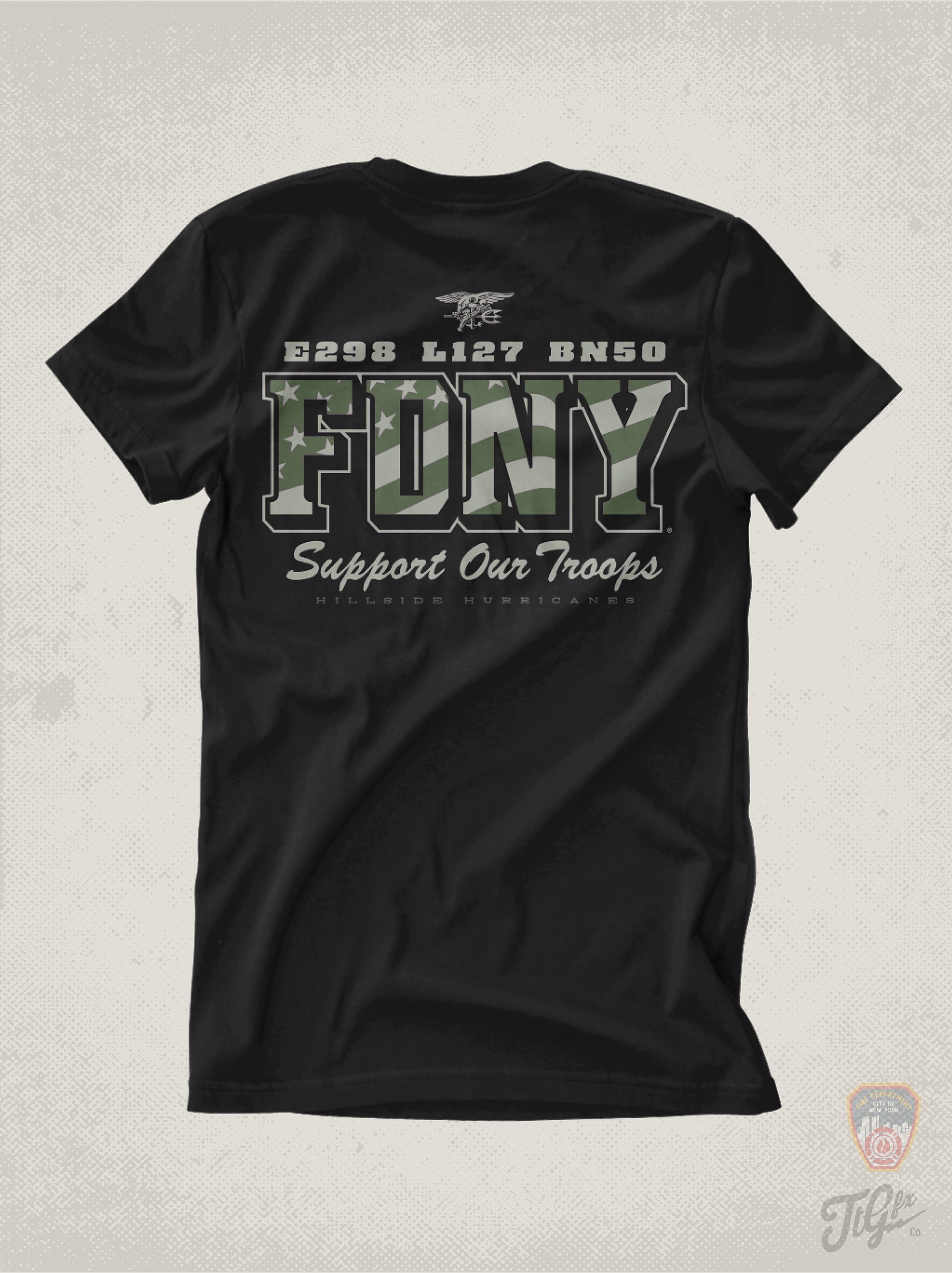 FDNY® Hillside Hurricanes "Support Our Troops" Tee
