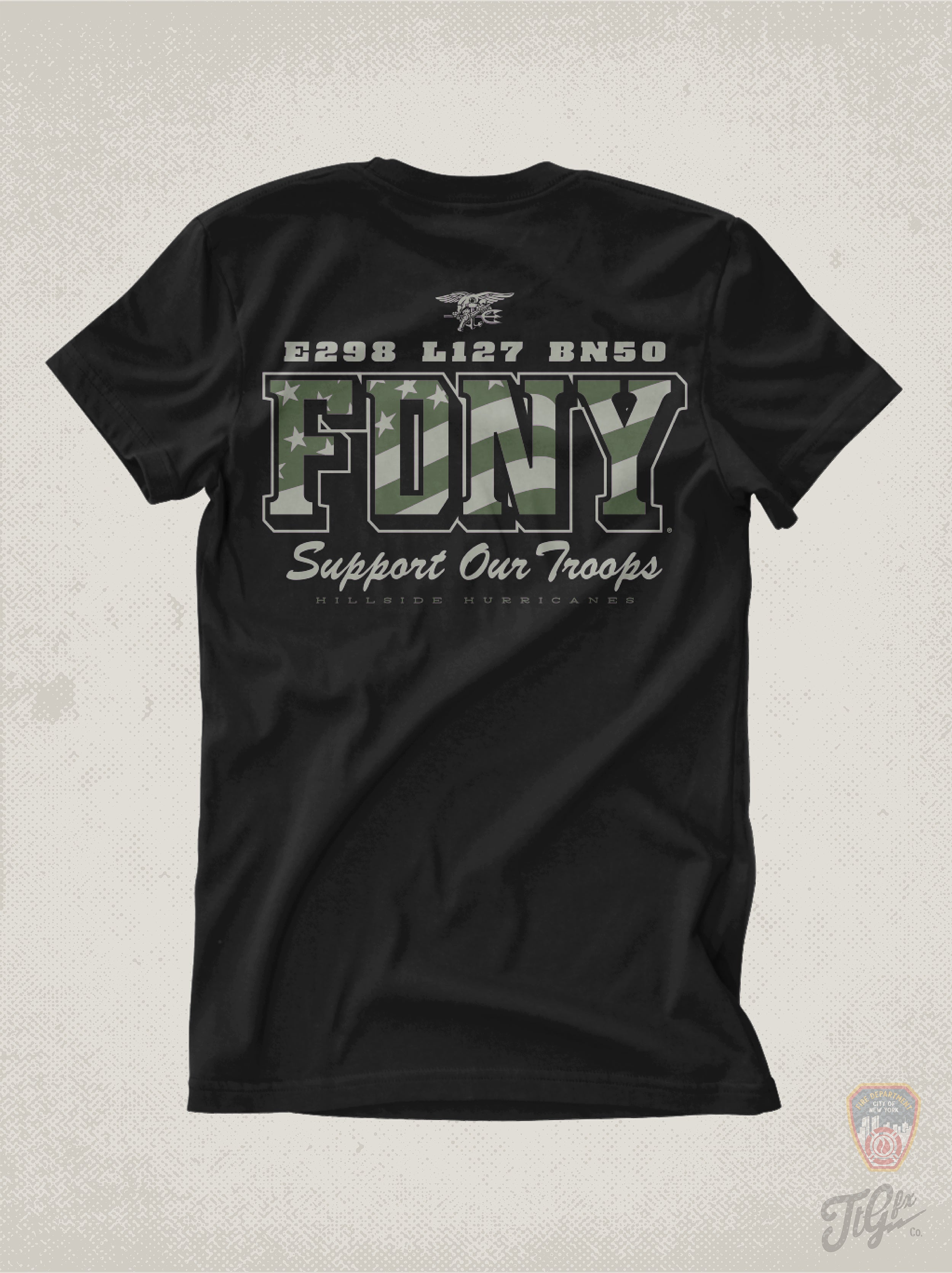 FDNY® Hillside Hurricanes "Support Our Troops" Tee