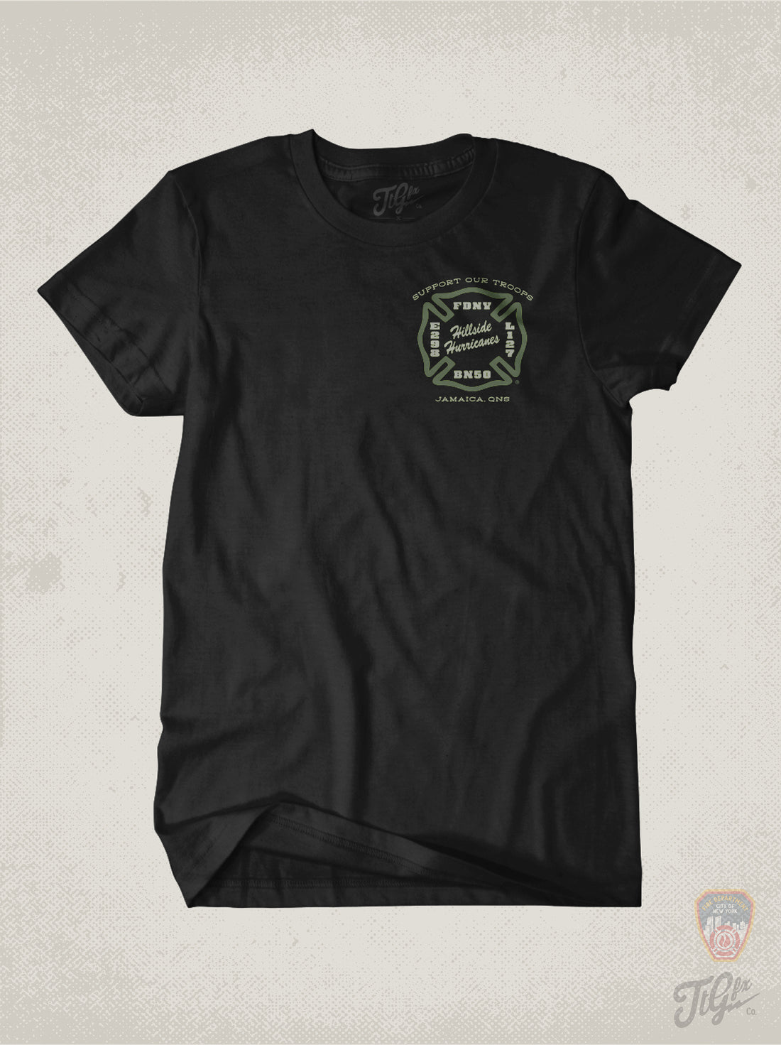 FDNY® Hillside Hurricanes "Support Our Troops" Tee
