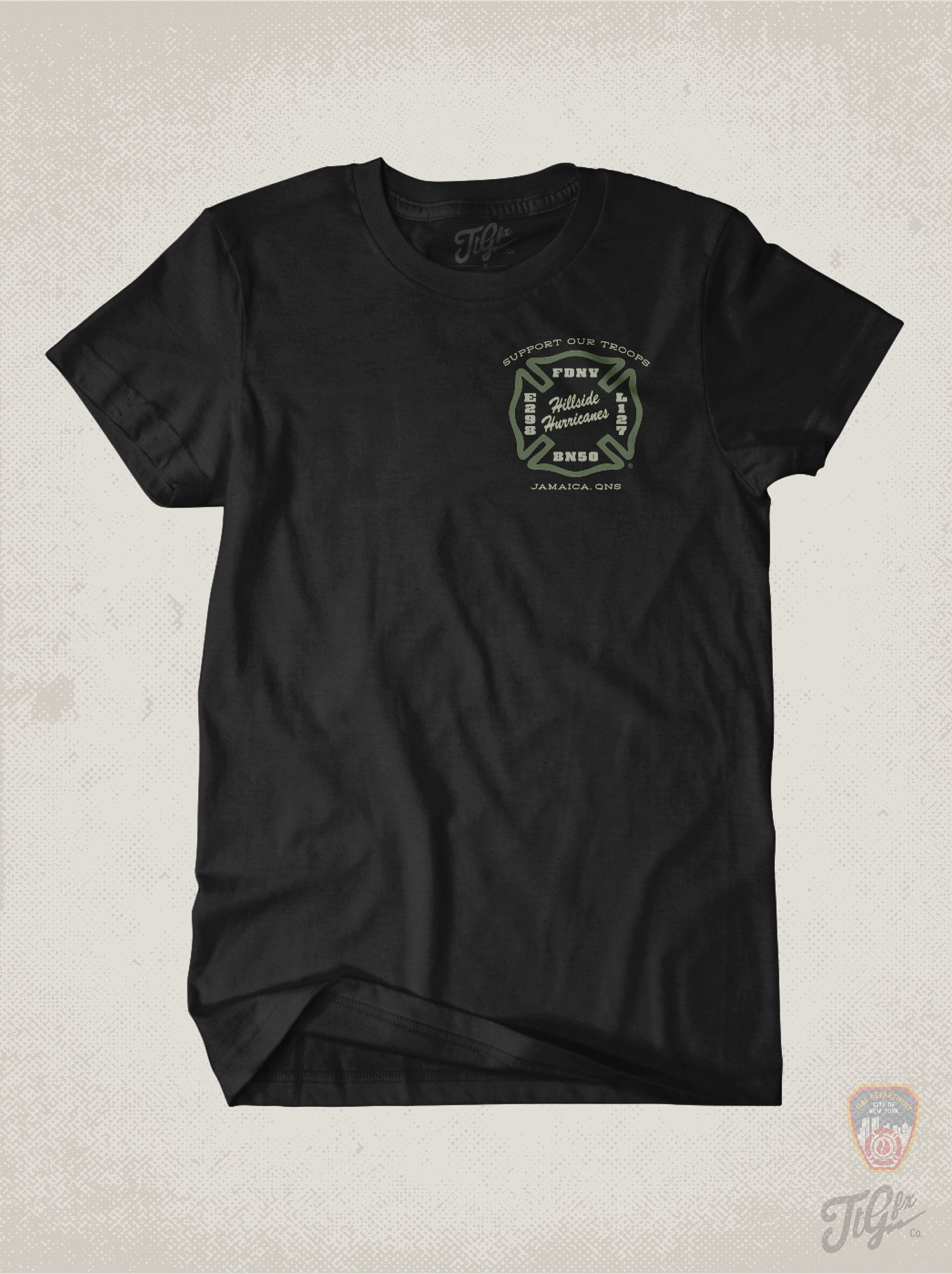 FDNY® Hillside Hurricanes "Support Our Troops" Tee
