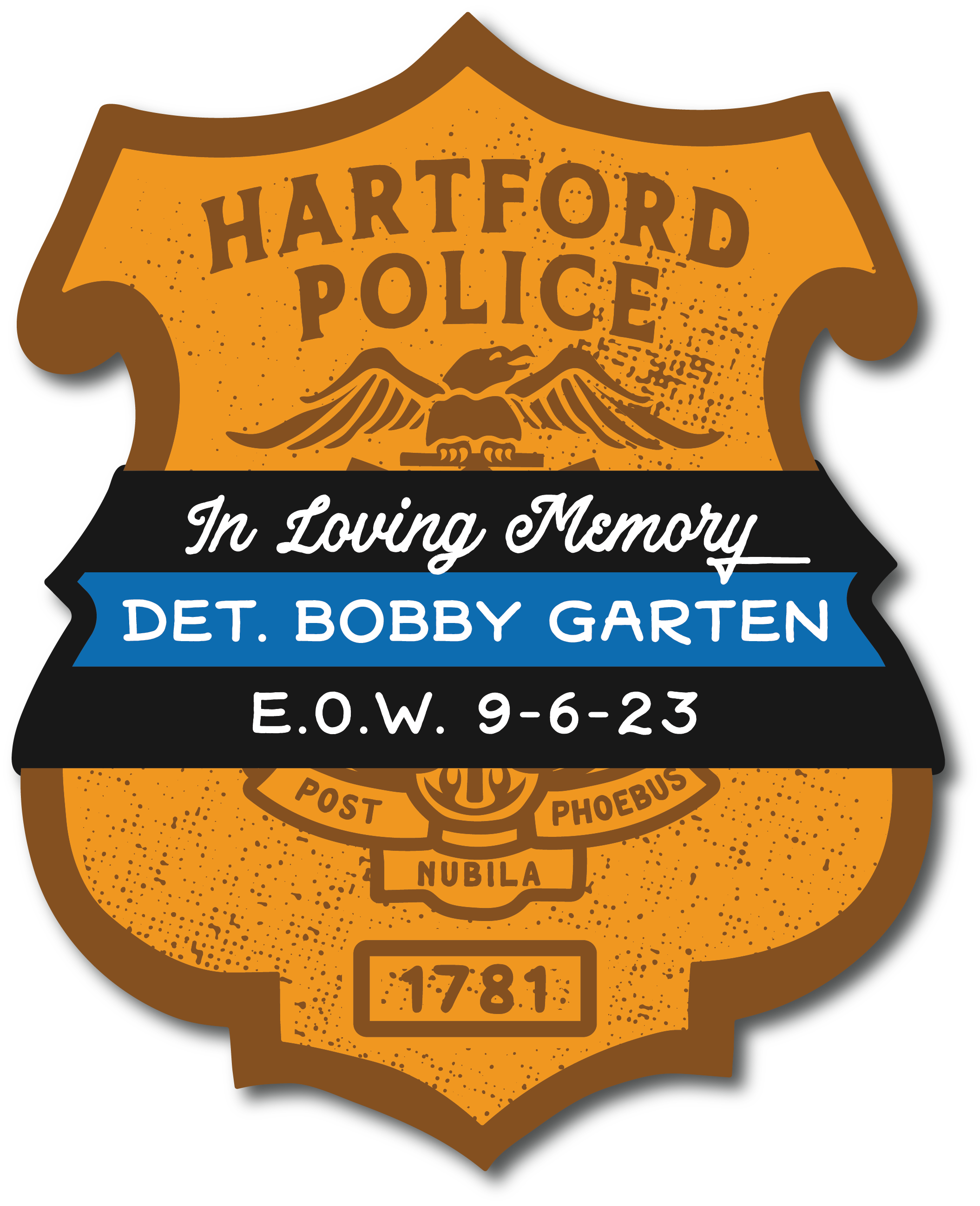 HPD Detective Bobby Garten Memorial Window Decal