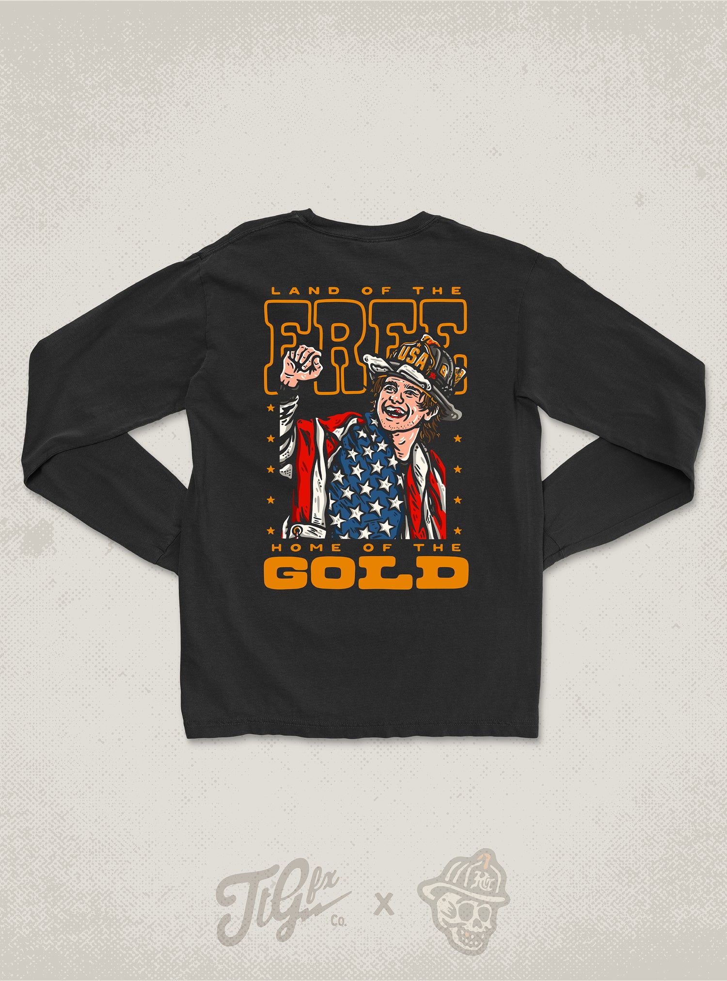 Hard Chargers In Gold USA Long Sleeve