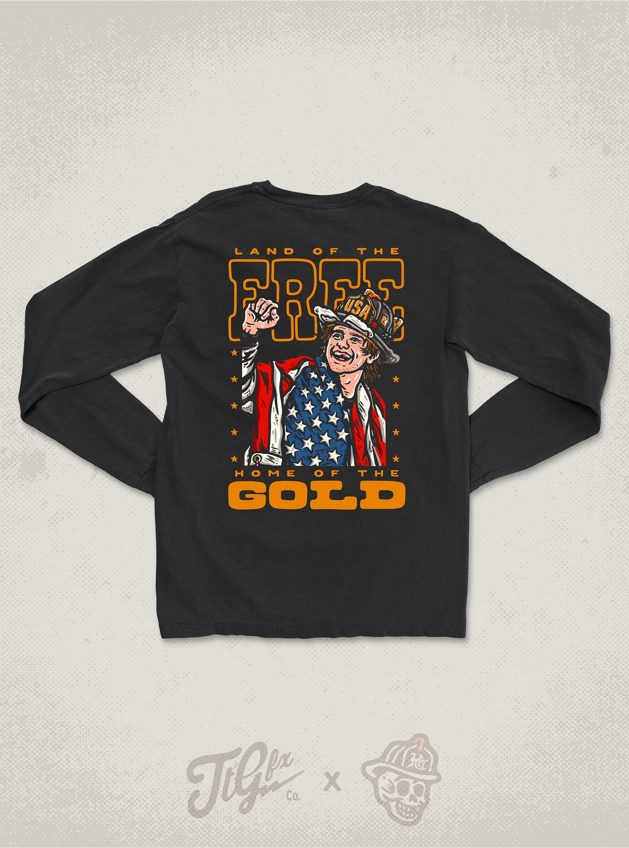 Hard Chargers In Gold USA Long Sleeve