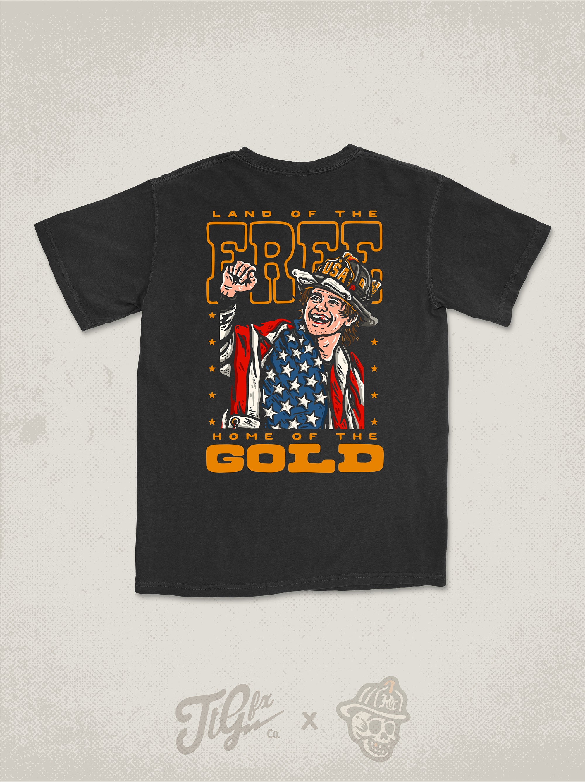 Hard Chargers In Gold USA Tee