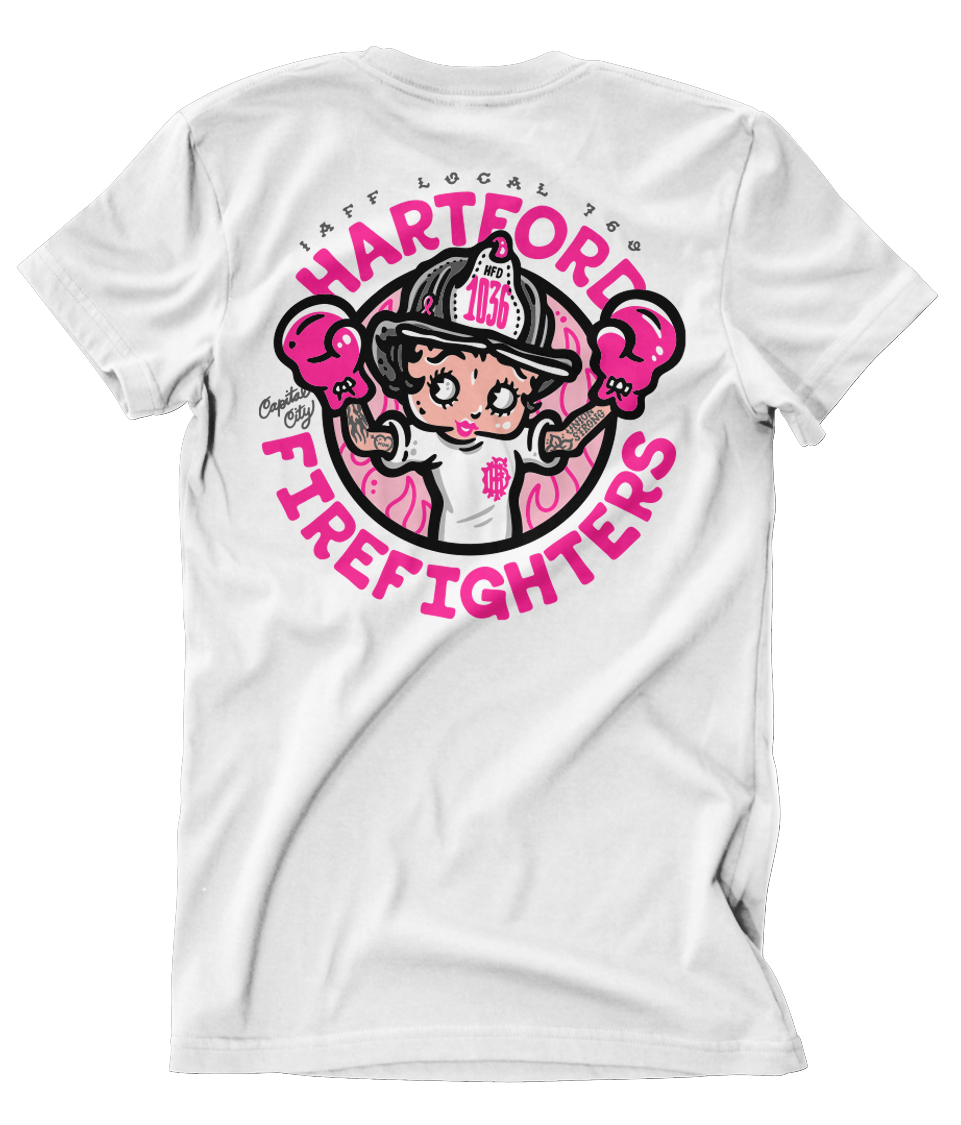 Hartford Fire Local 760 Pink 2024 White Tee