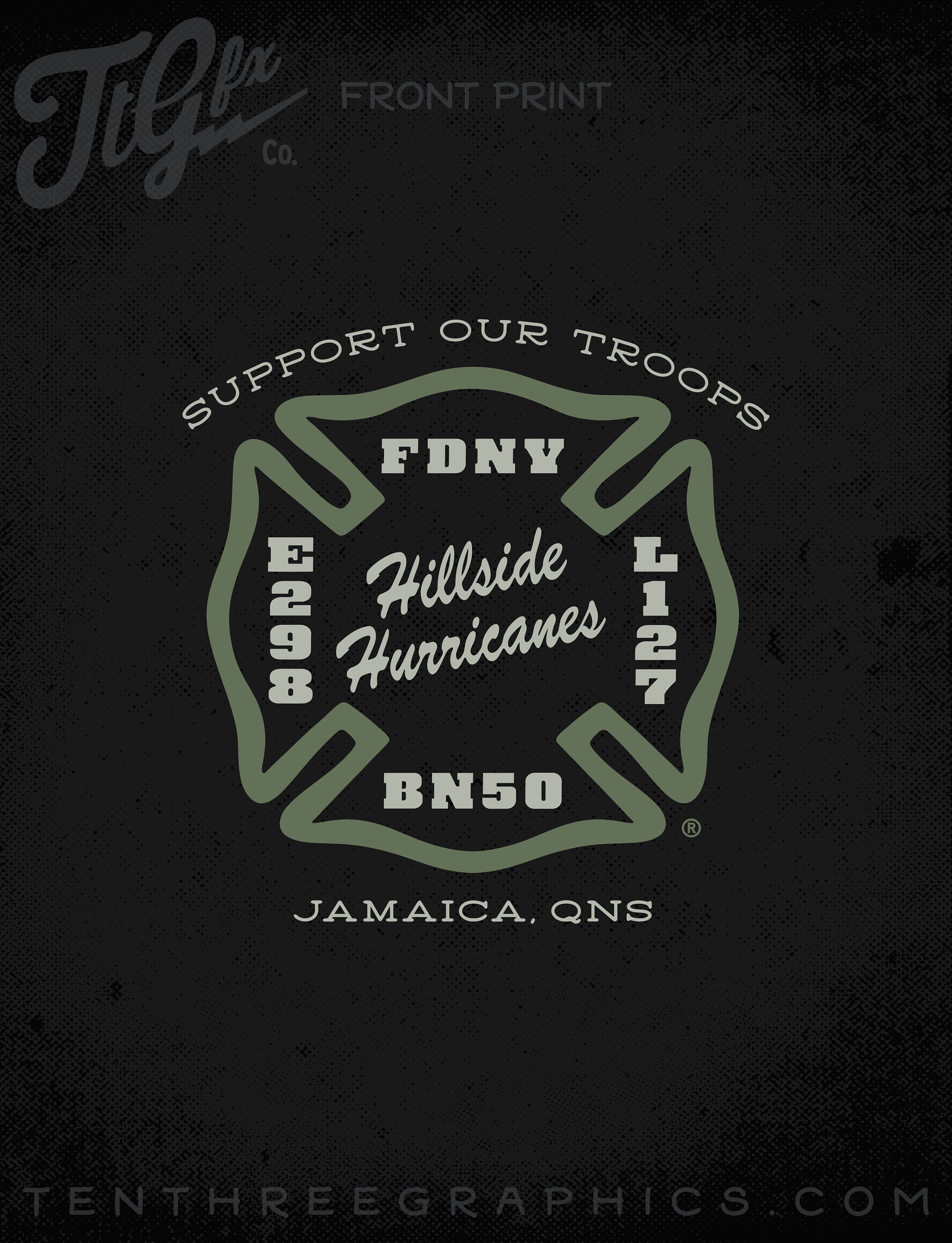 FDNY® Hillside Hurricanes "Support Our Troops" Tee