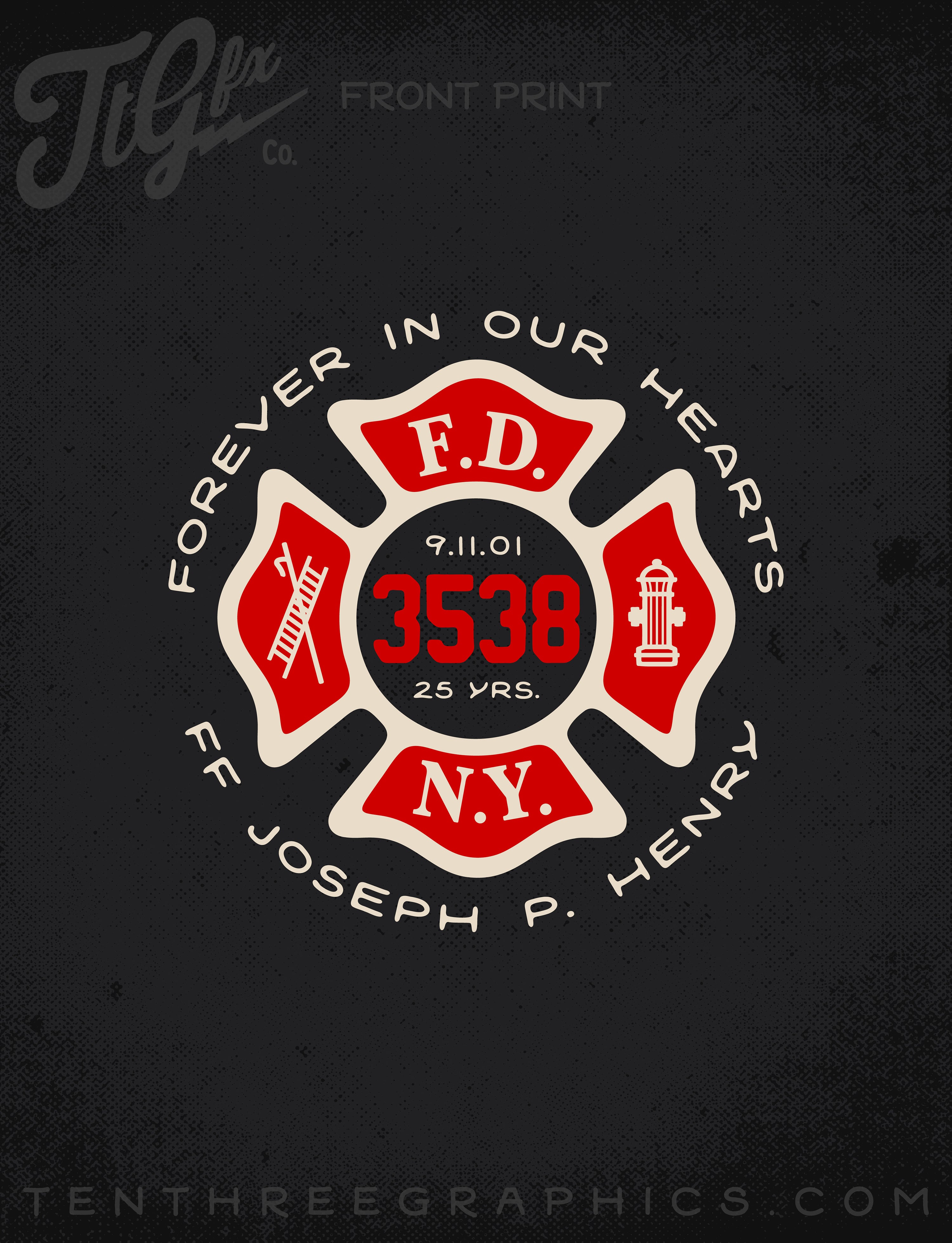 FDNY FF Joseph P. Henry 25th Anniv. 9/11 Hoodie