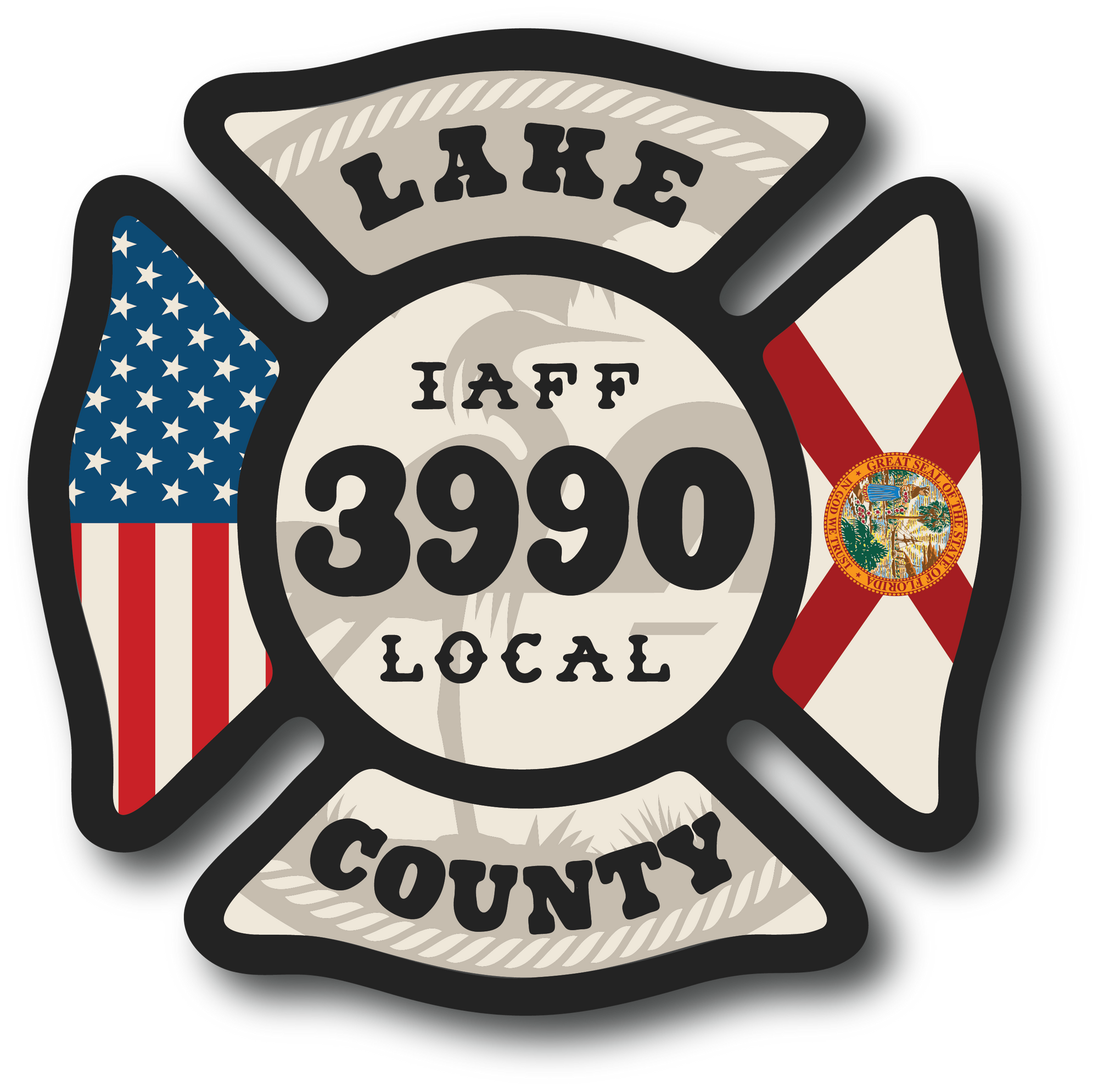 Lake County Firefighters L3990 County Maltese Decal