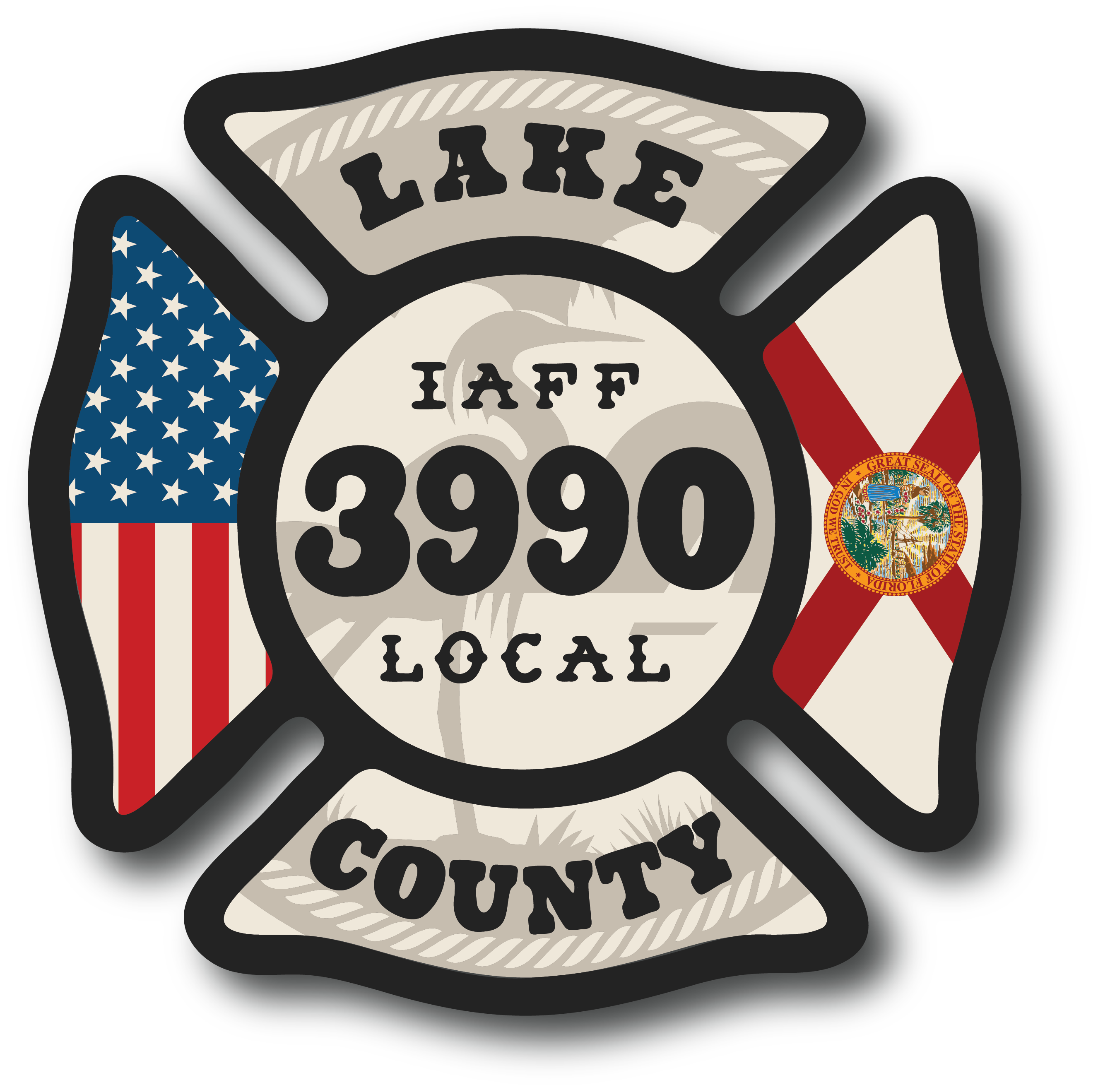 Lake County Firefighters L3990 County Maltese Decal