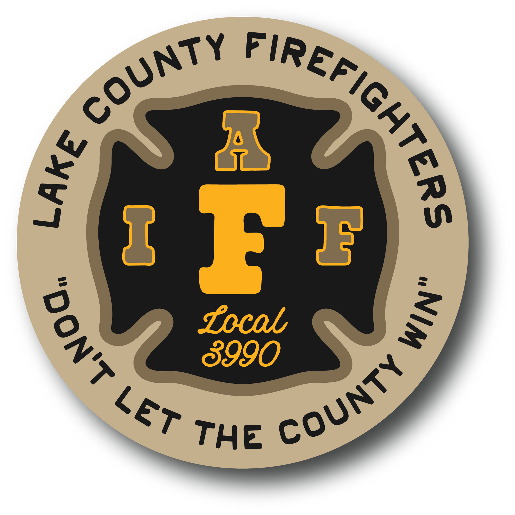 Lake County Firefighters L3990 Don't Let The County Win Circle Decal