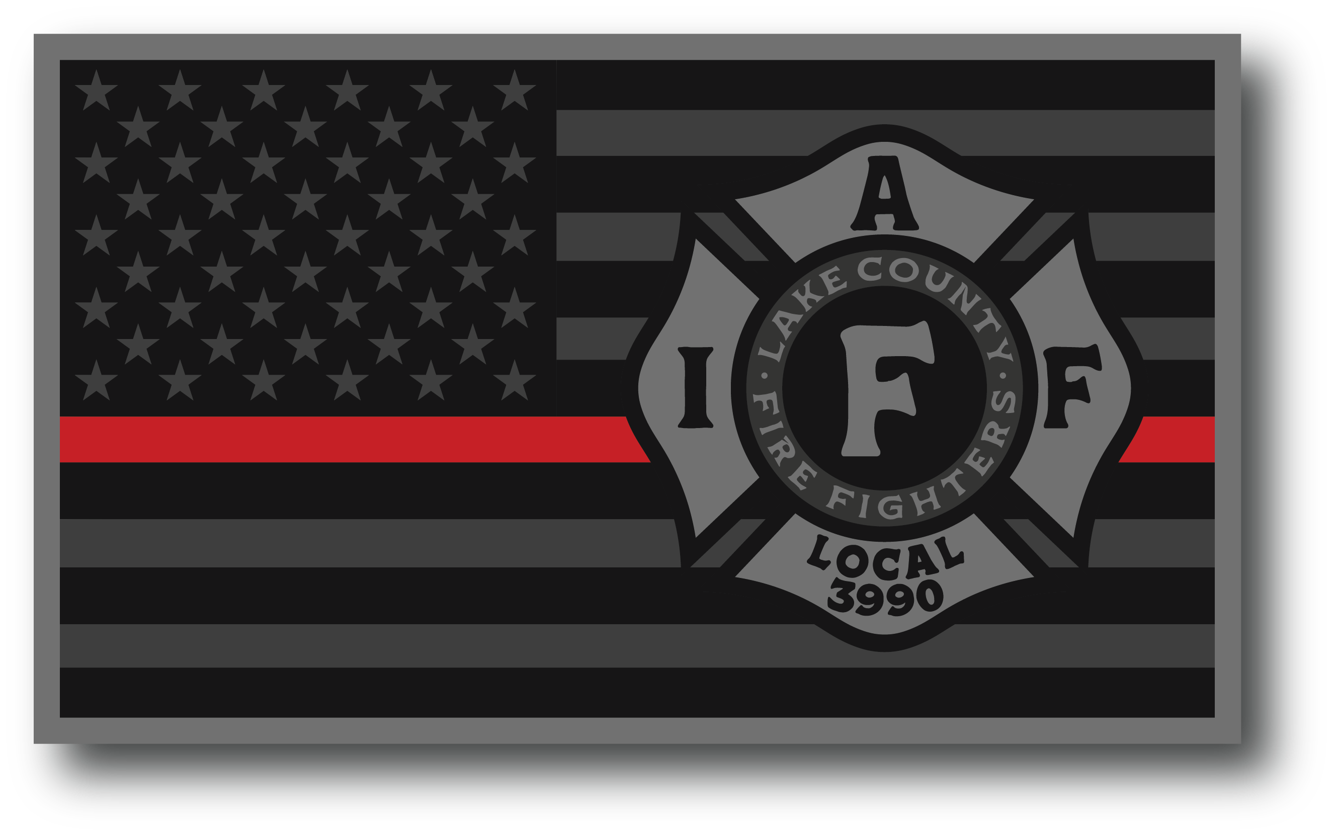 Lake County Firefighters L3990 TRL Decal