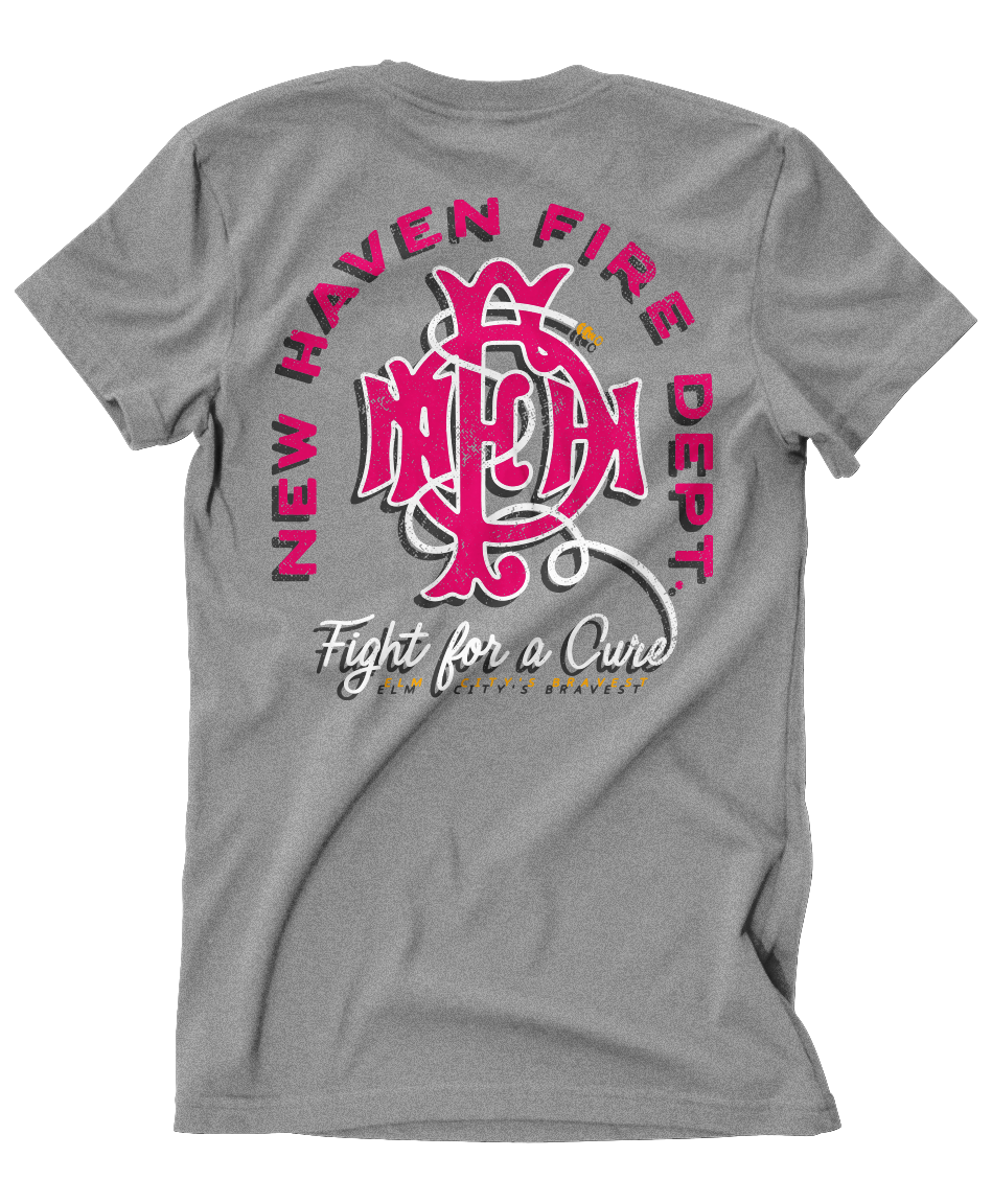 New Haven Fire Emerald Society "Fight for A Cure" Grey Tee