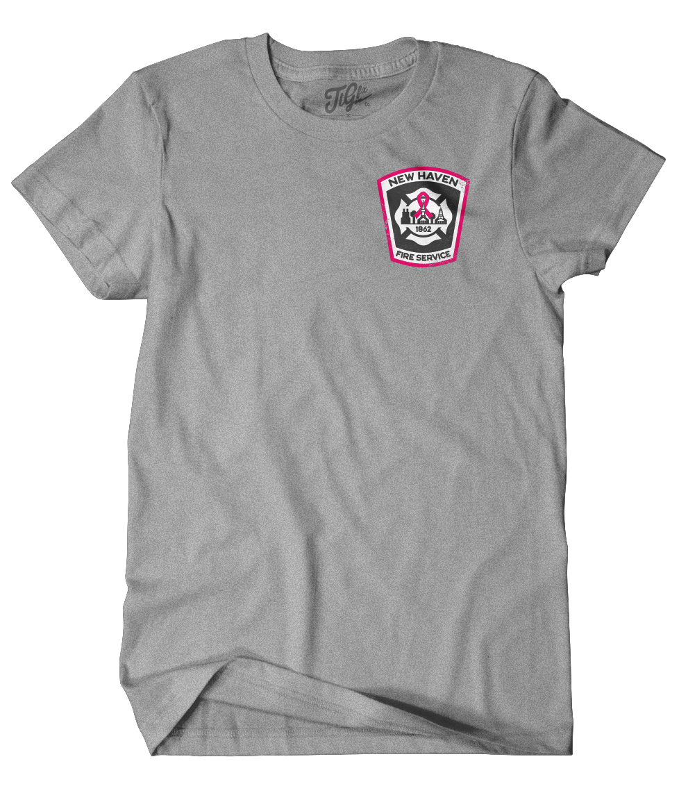 New Haven Fire Emerald Society "Fight for A Cure" Grey Tee