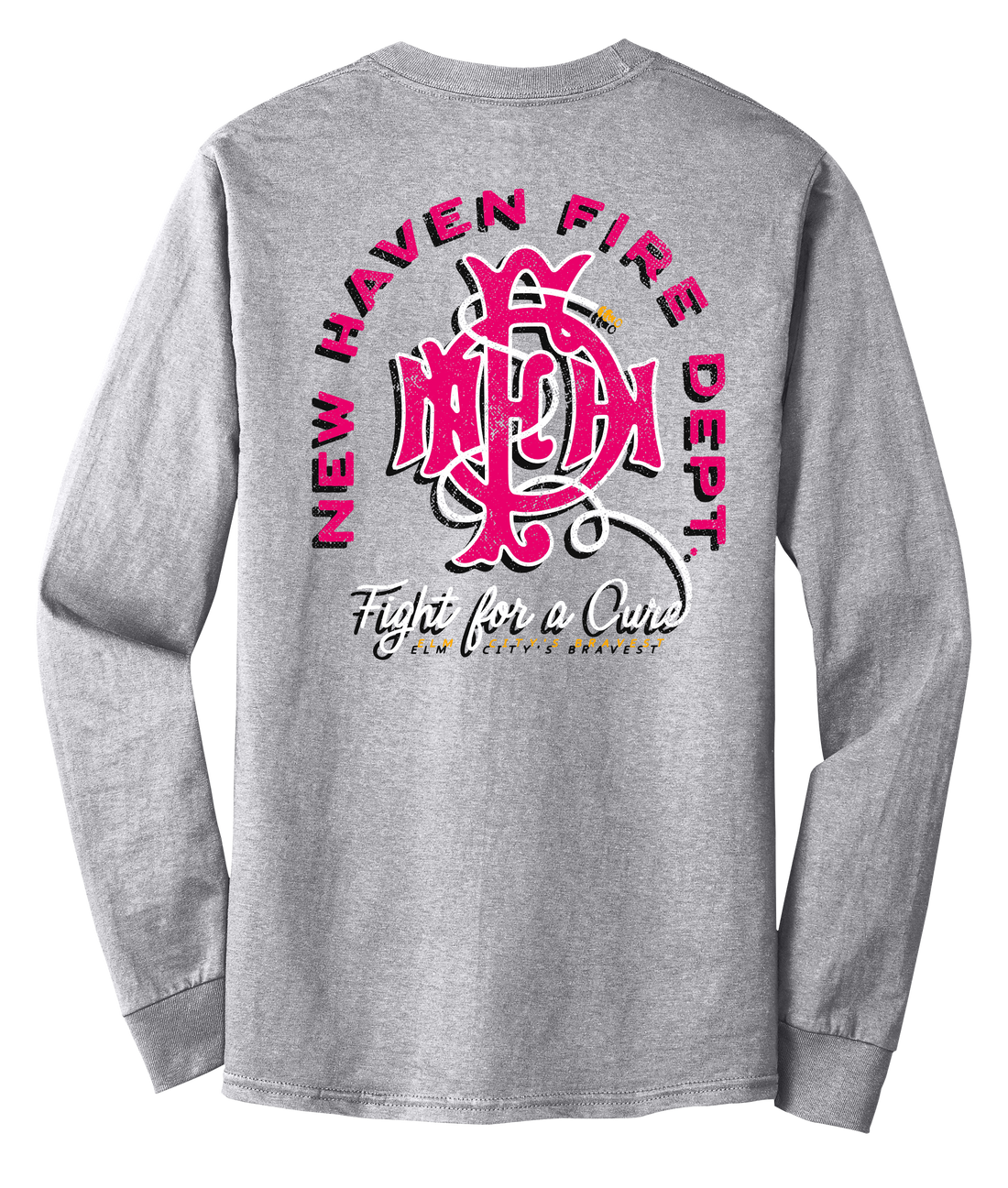 New Haven Fire Emerald Society &quot;Fight For A Cure&quot; Grey LS