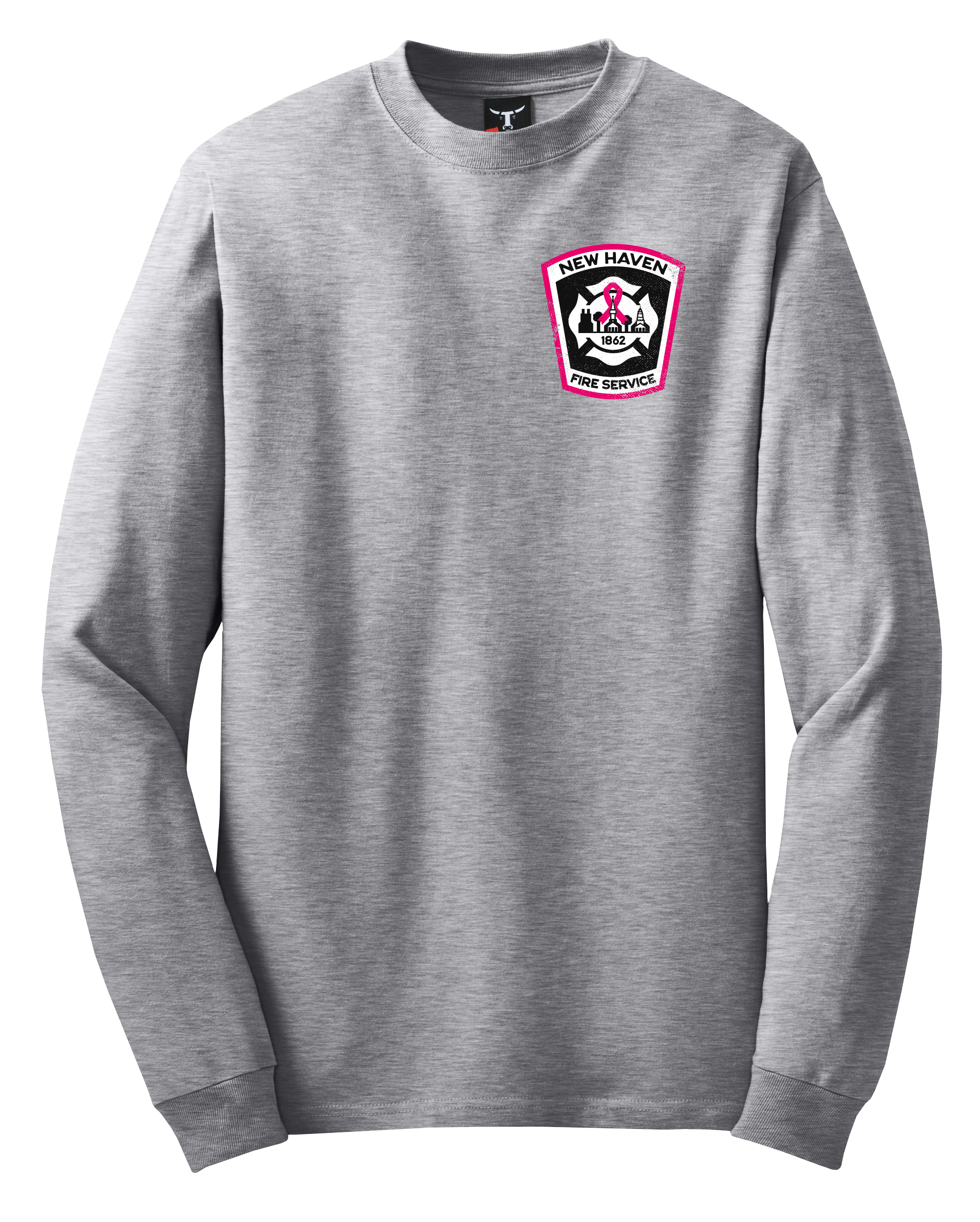 New Haven Fire Emerald Society &quot;Fight For A Cure&quot; Grey LS