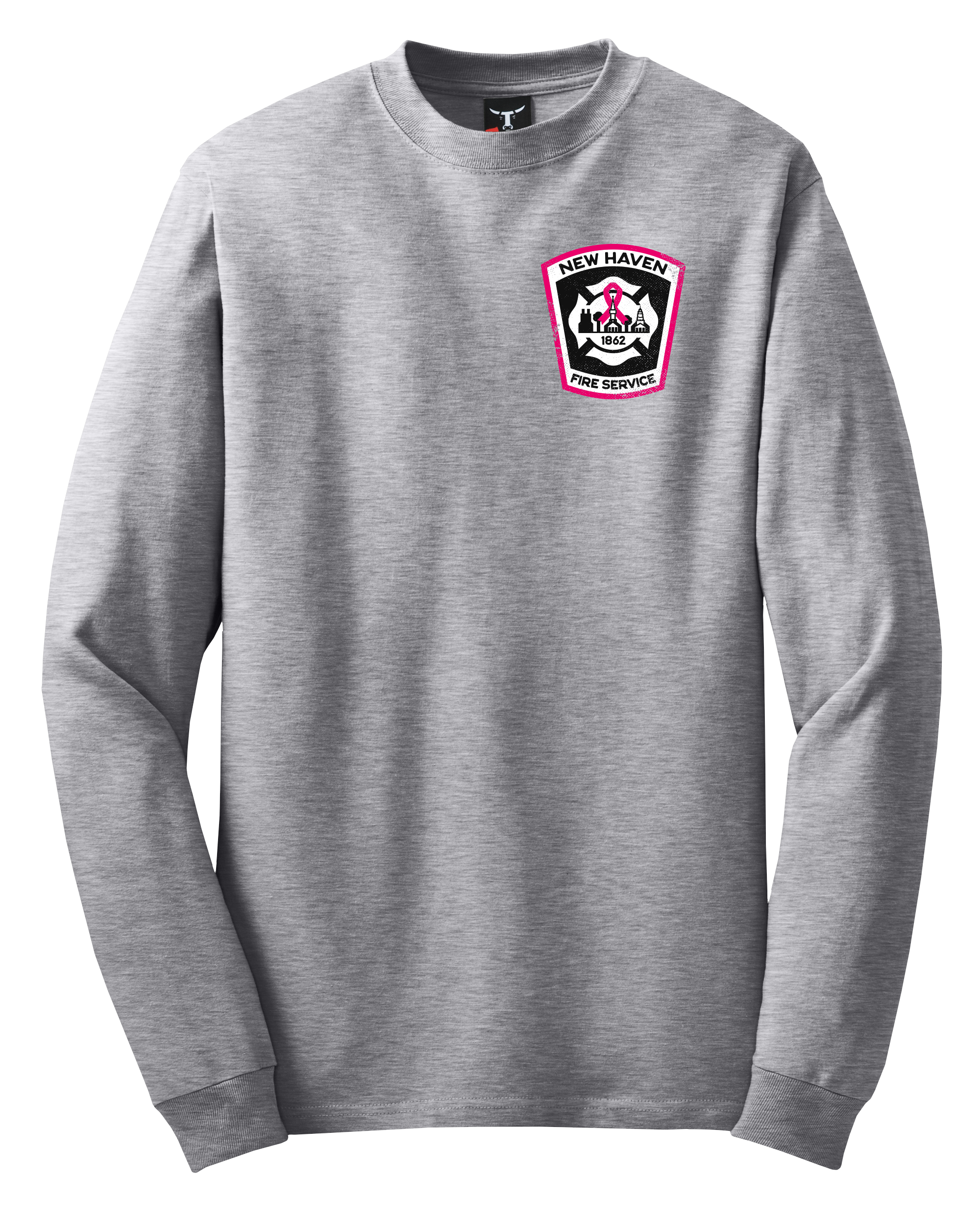 New Haven Fire Emerald Society "Fight For A Cure" Grey LS