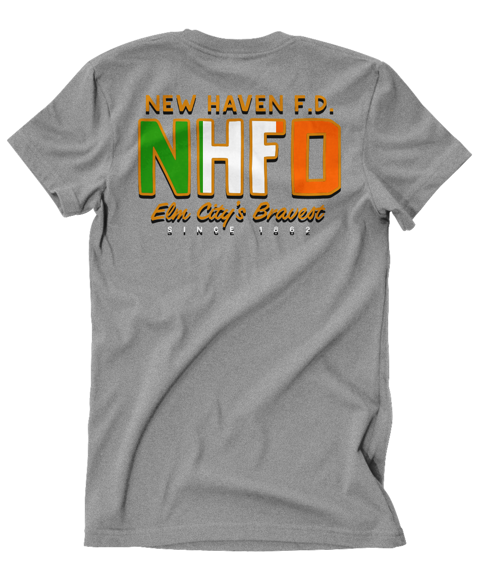 New Haven Fire Emerald Society '24 St Patrick's Day Grey Tee