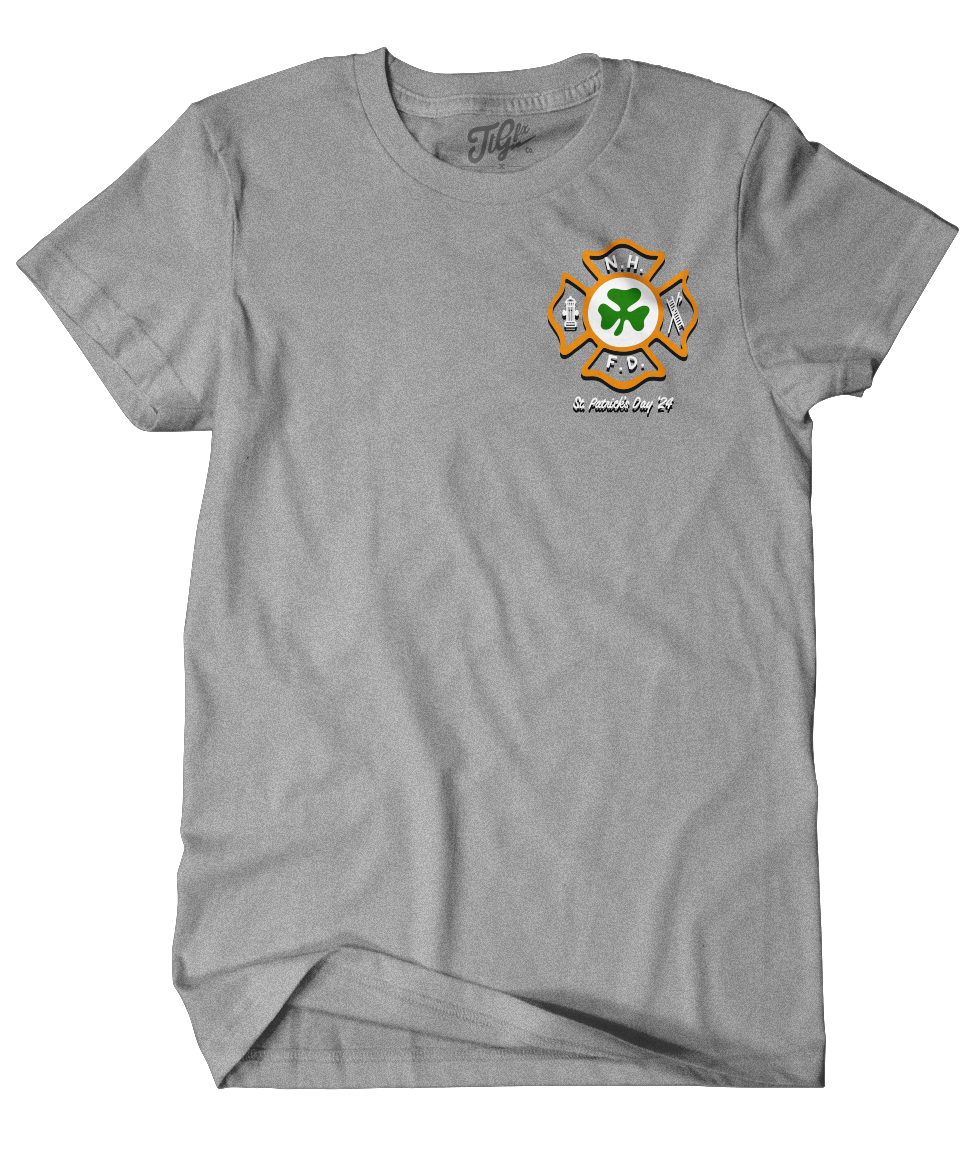 New Haven Fire Emerald Society '24 St Patrick's Day Grey Tee