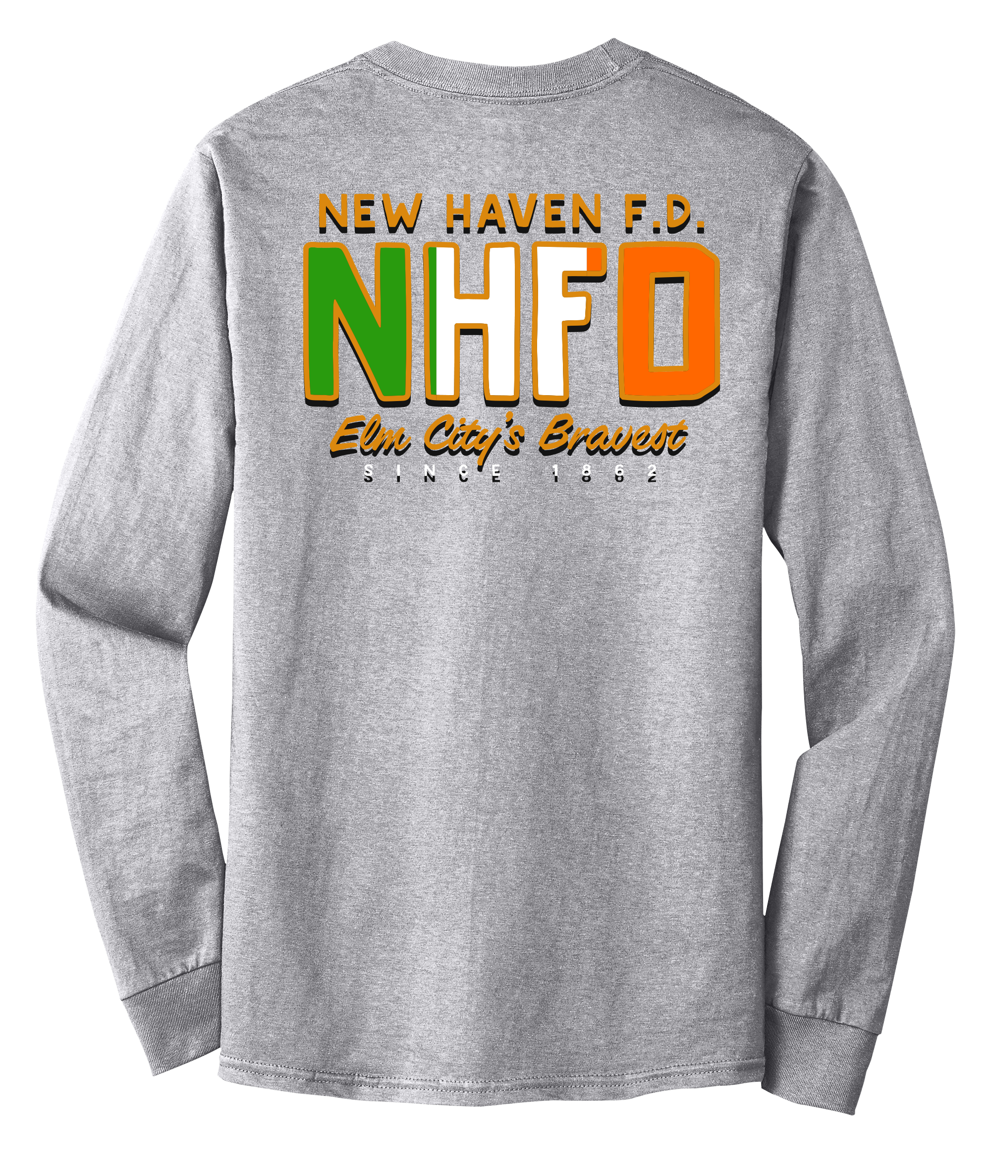 New Haven Fire Emerald Society '24 St Patrick's Day Grey Long Sleeve