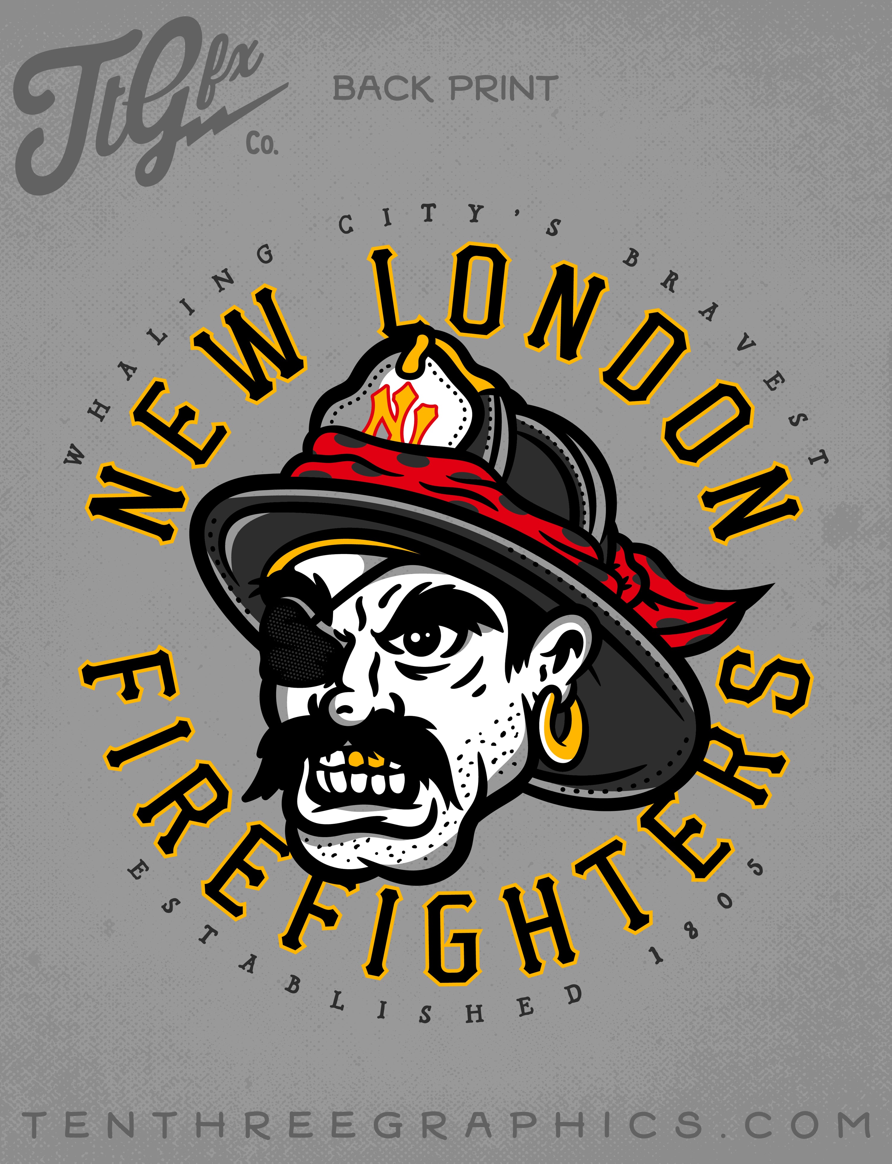 New London Firefighters Pirate Hoodie