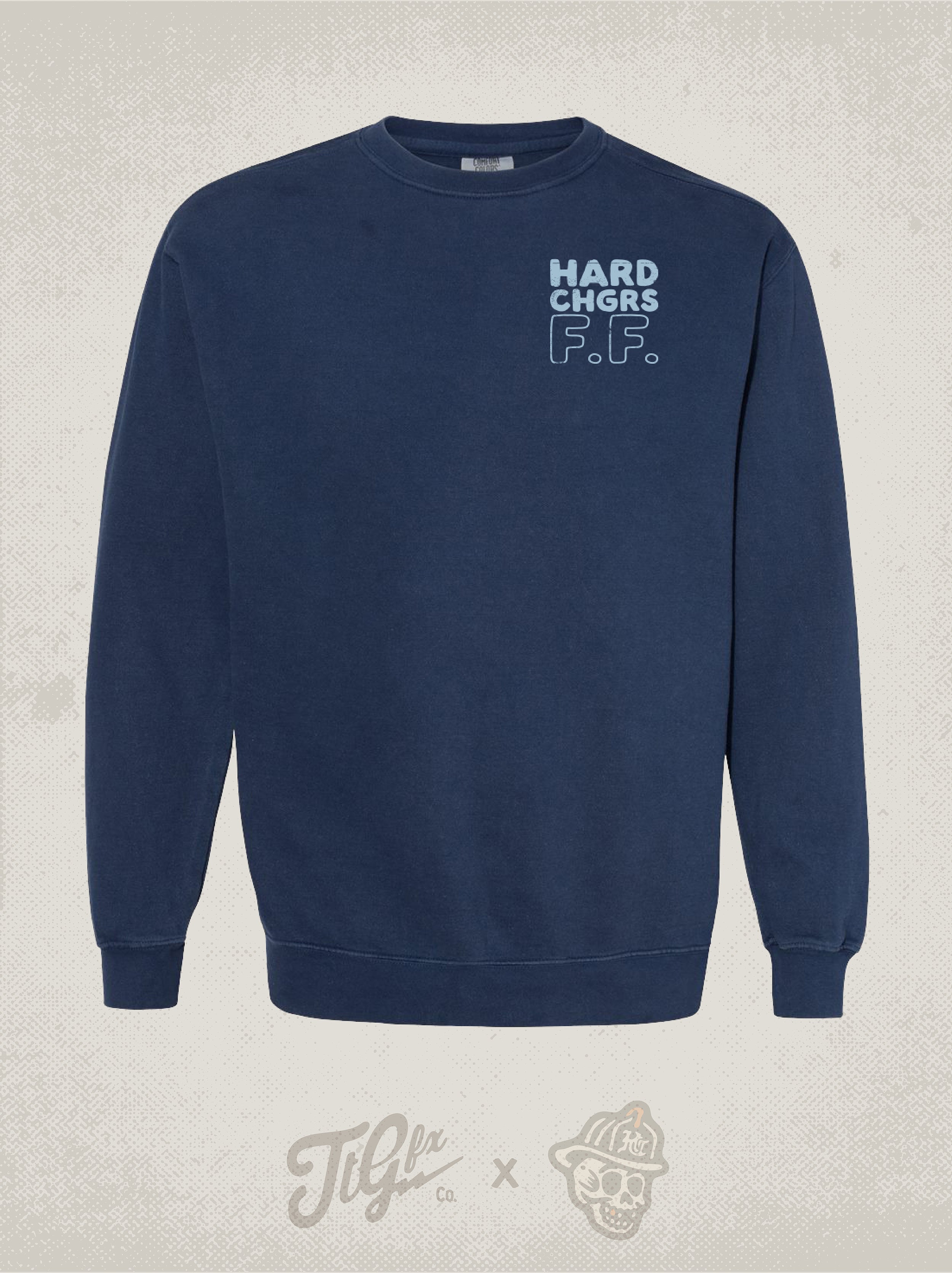 Quilted SZN Navy Crewneck