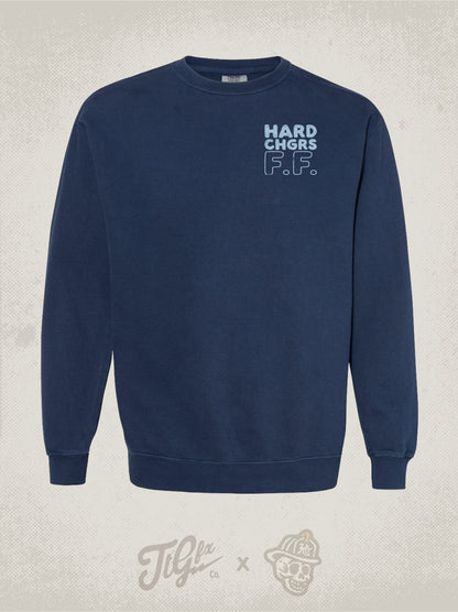Quilted SZN Navy Crewneck