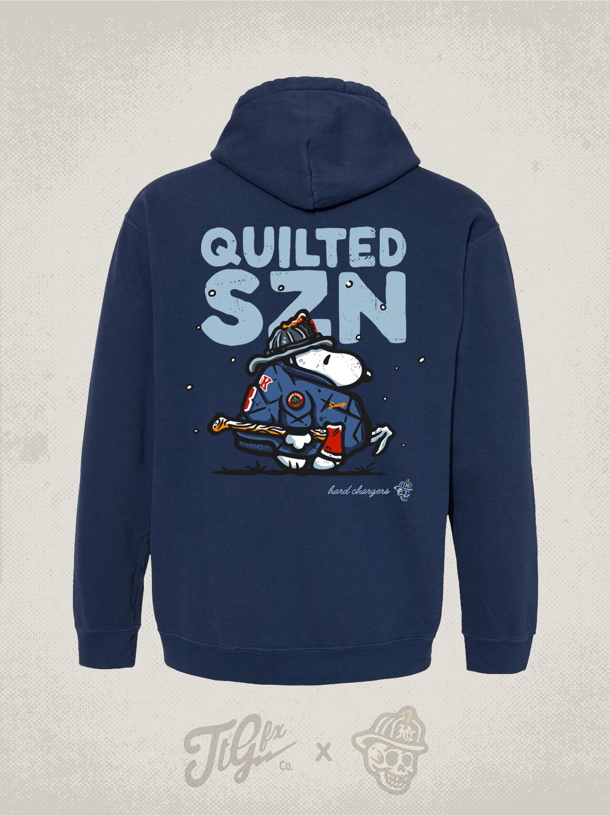Quilted SZN Navy Hoodie