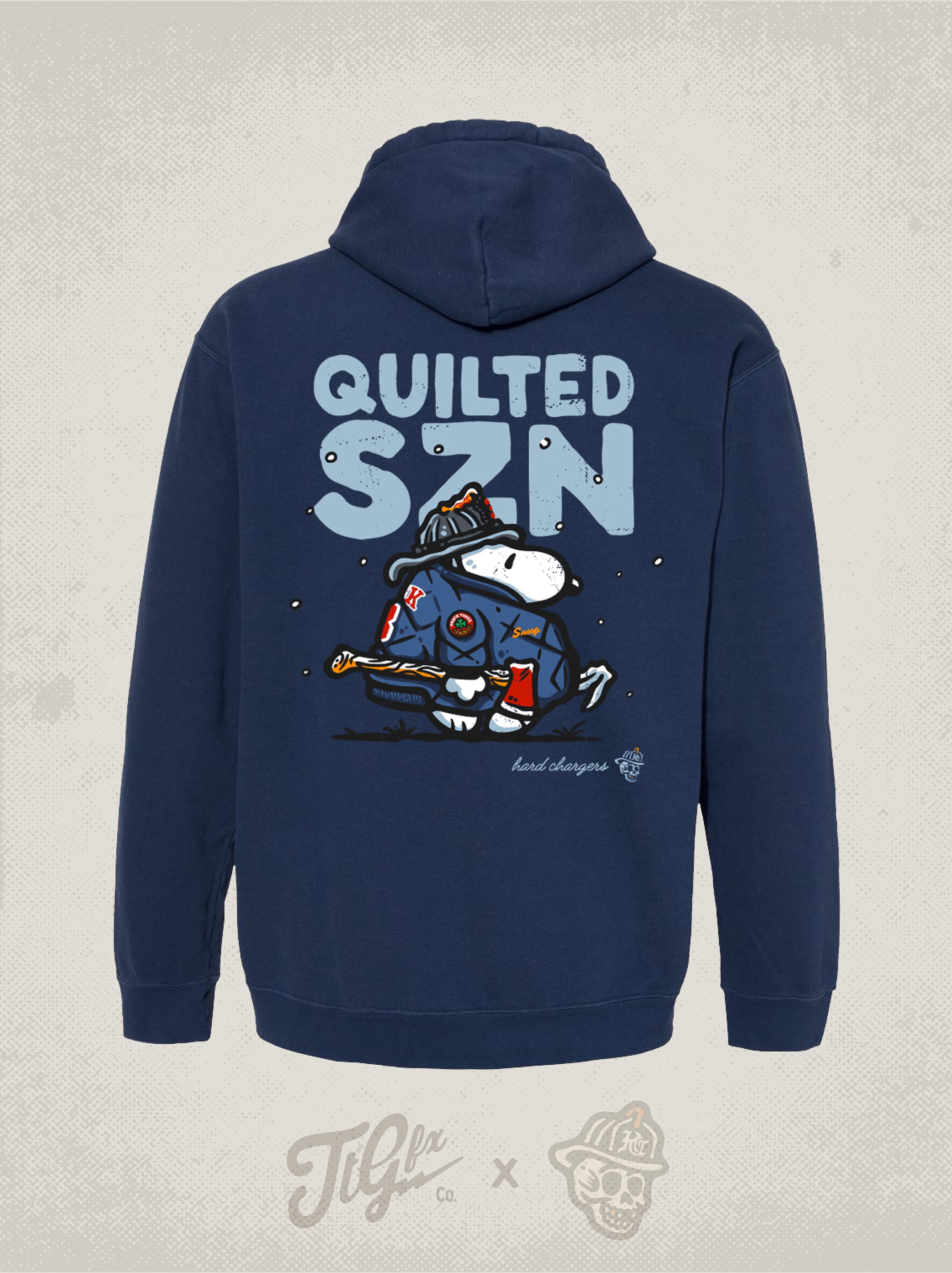 Quilted SZN Navy Hoodie